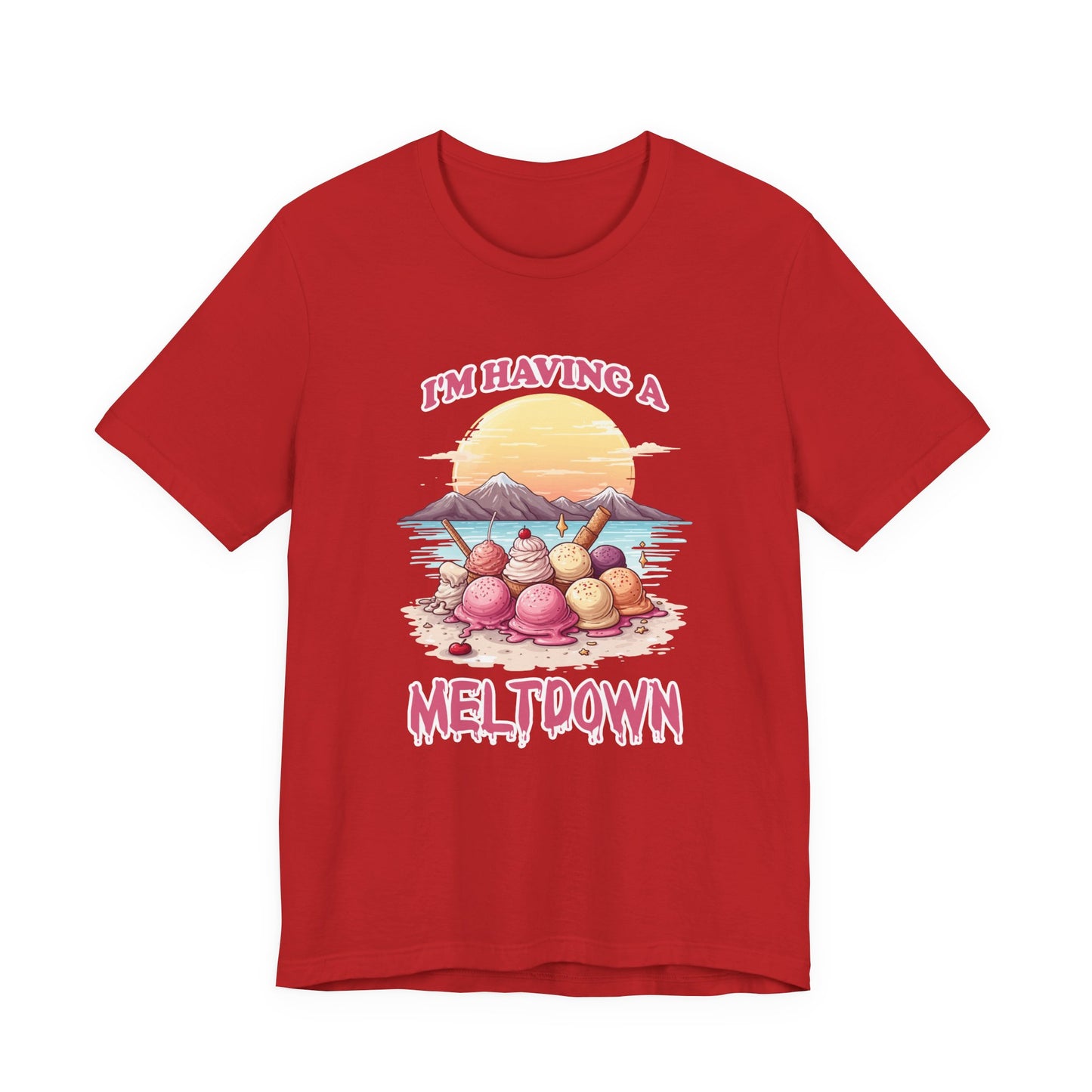 Im Having a Meltdown Tshirt Melting Ice Cream Scoops Beach Glacier Sunset Design