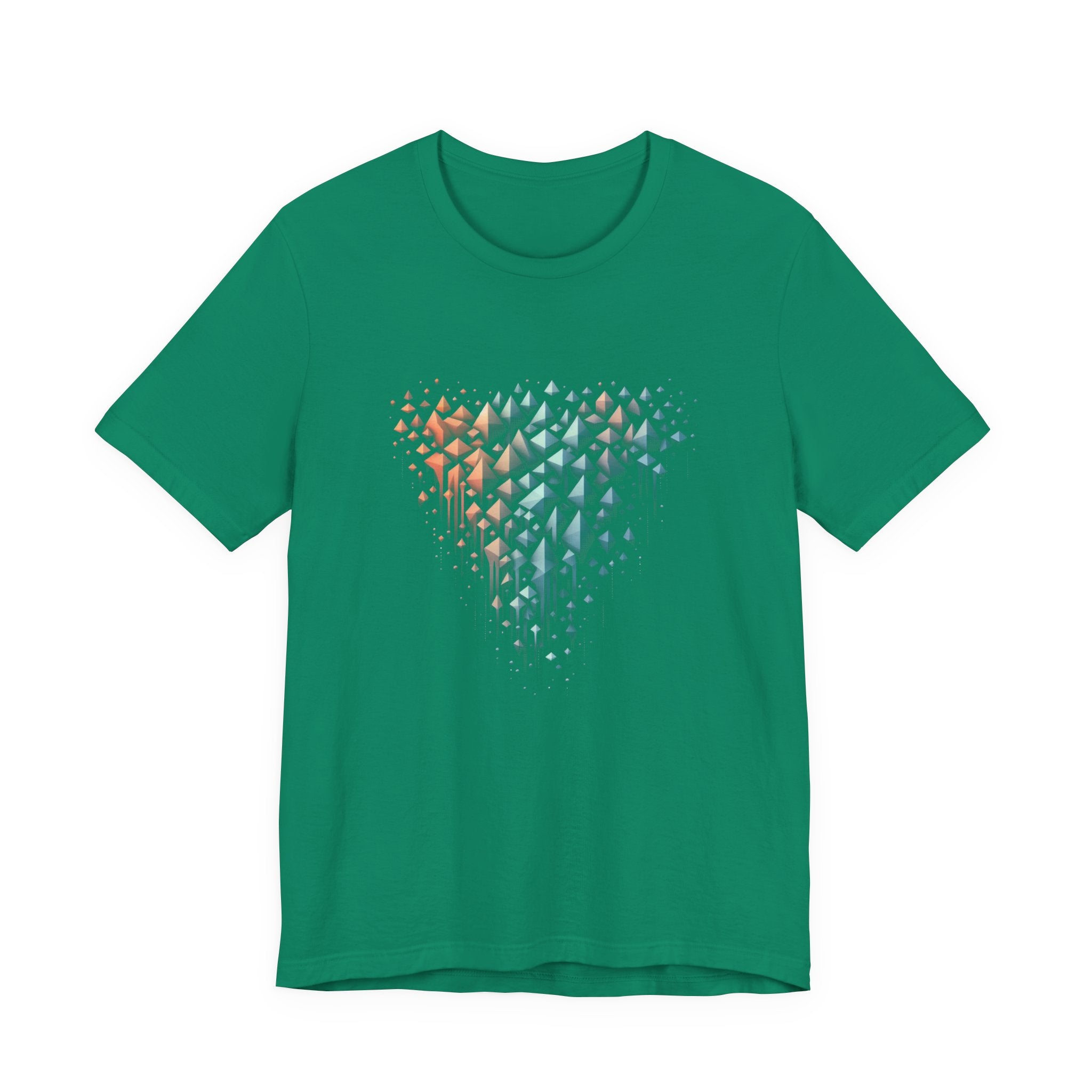 Triangle Cascade – Abstract Pyramid Alignment Graphic T-Shirt – ZigZagTees