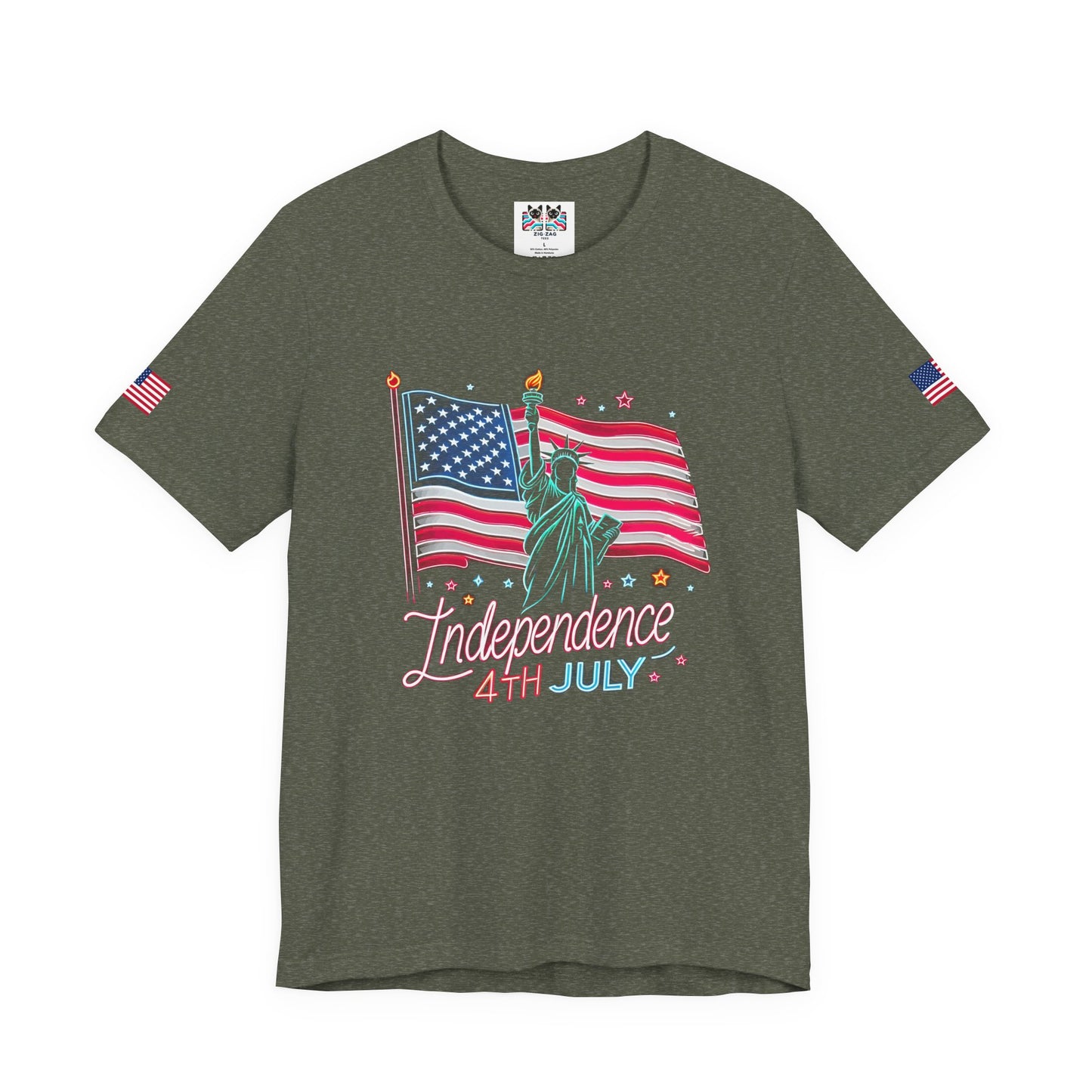 Independence 4th July T-Shirt – Statue of Liberty American Flag Celebration Graphic Tee