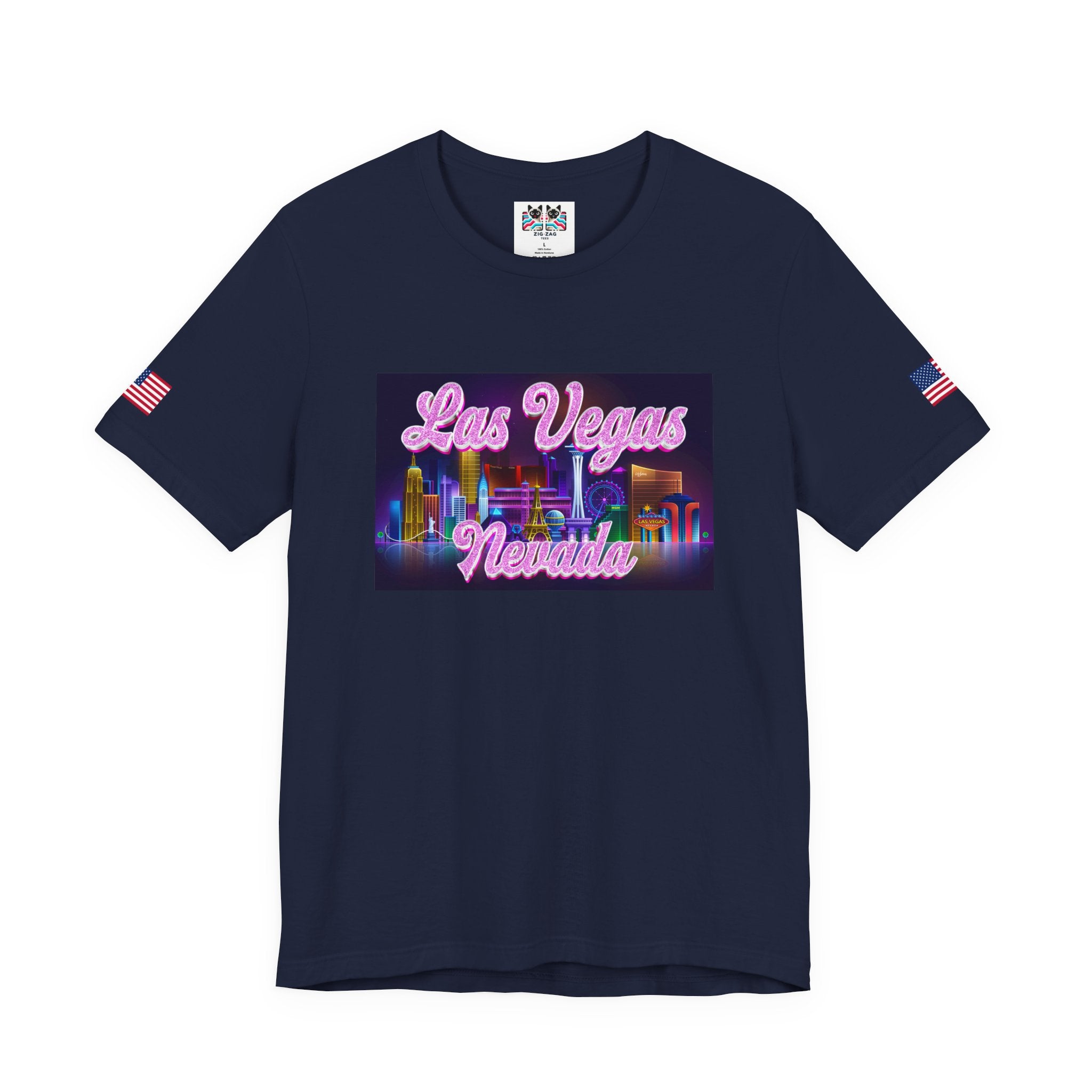 Las Vegas Nevada Neon Skyline T-Shirt – Glowing Strip Night Scene Souvenir Tee