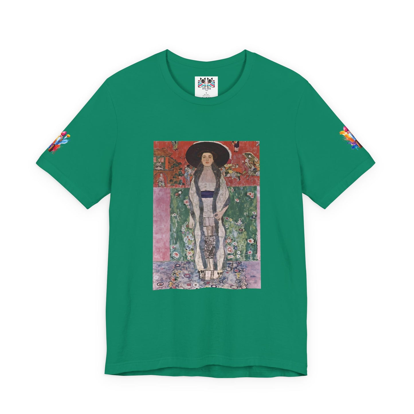 Art Nouveau Portrait T-Shirt – Elegant Woman in Ornate Kimono Style Dress Graphic Tee