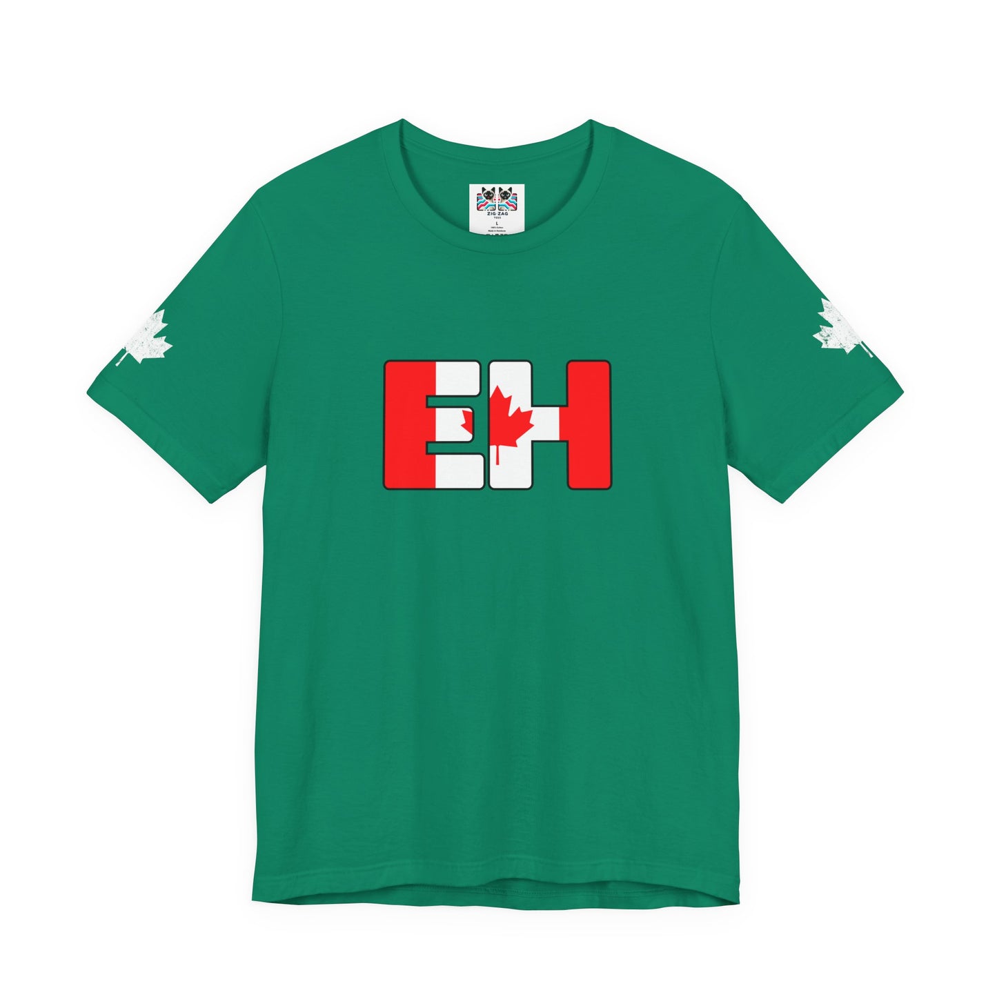 Canada EH Flag Maple Sleeve T-Shirt