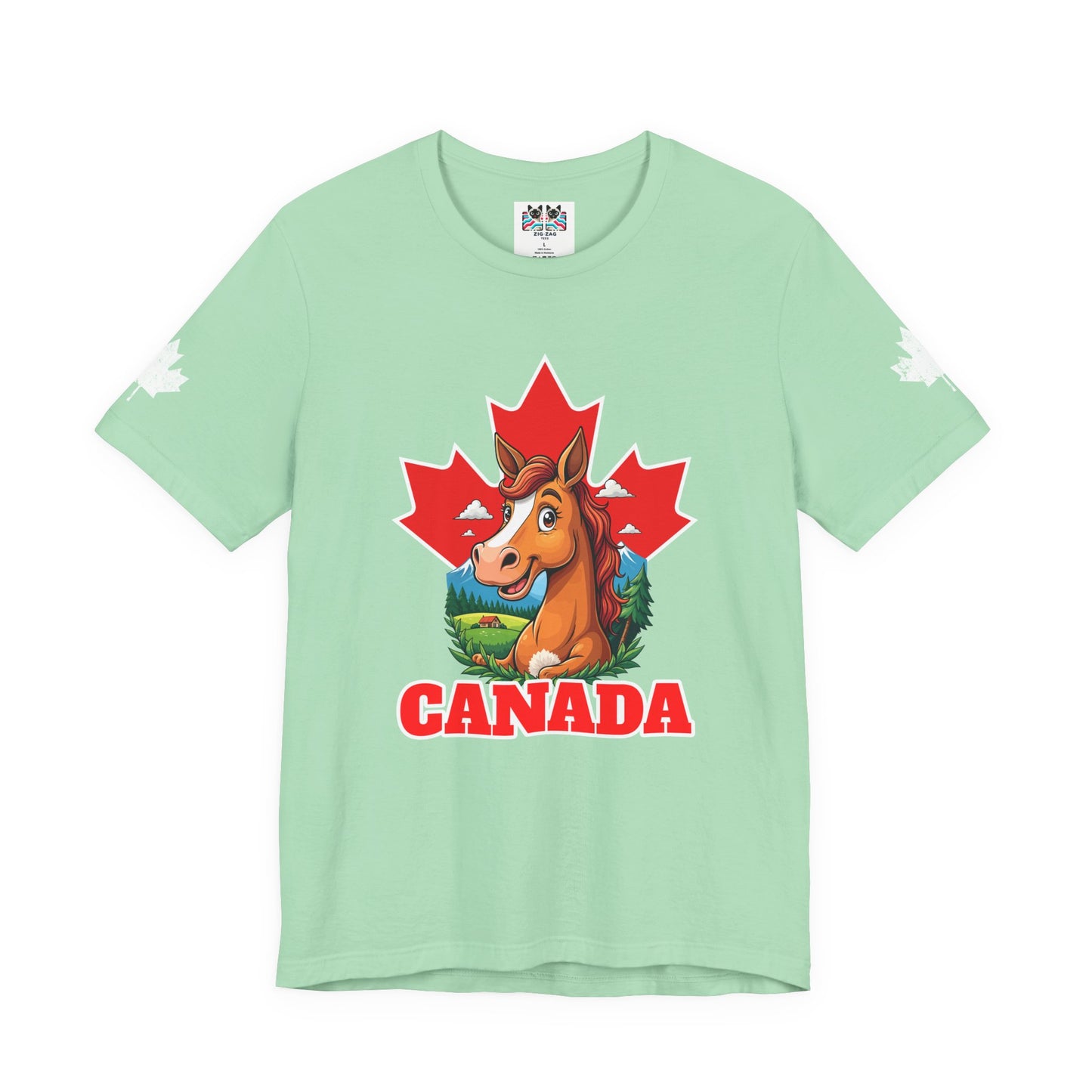 Canada Maple Horse Cartoon T-Shirt