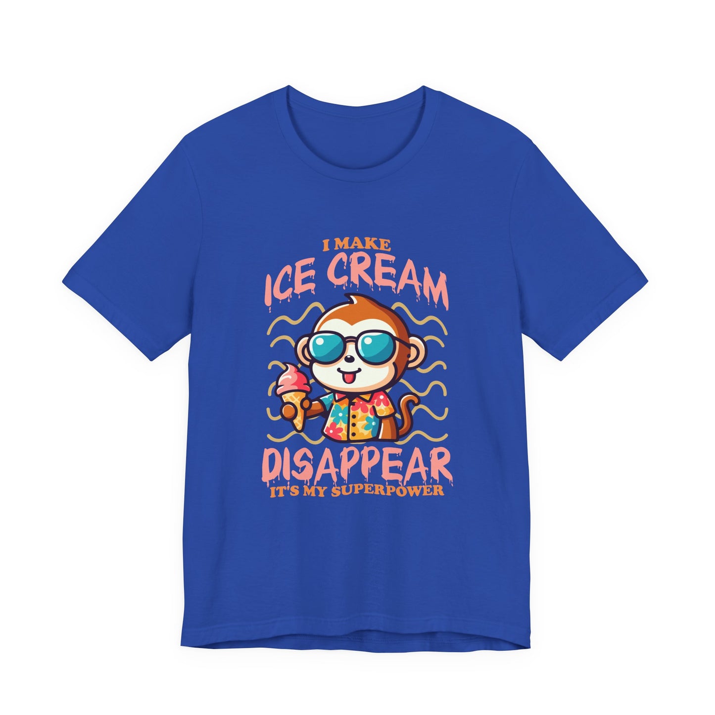 I Make Ice Cream Disappear T-Shirt – Cool Monkey With Sunglasses And Ice Cream Cone Funny Graphic Tee
