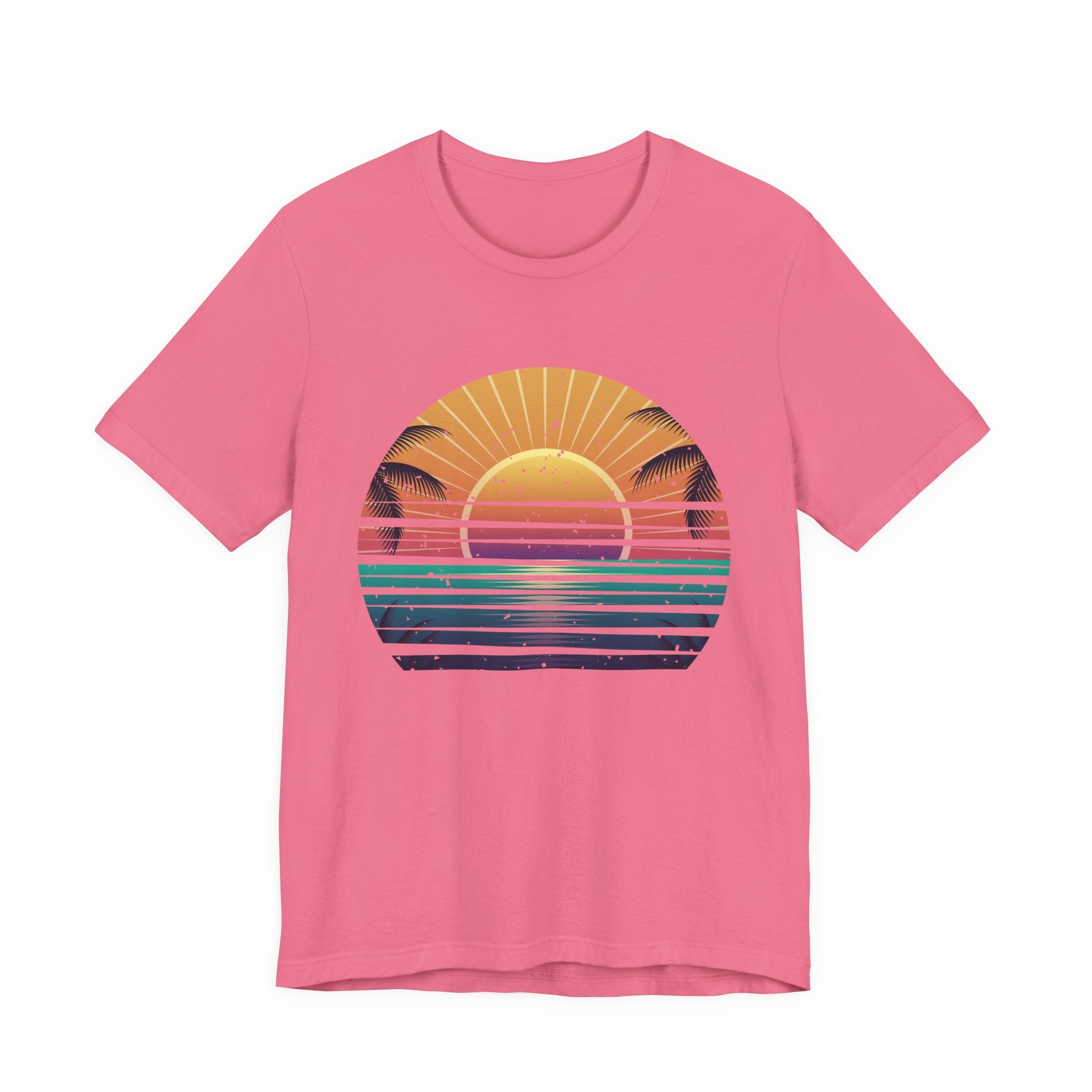 Sun Kissed & Ocean Blissed – Beach Sunset with Palm Trees Graphic T-Shirt