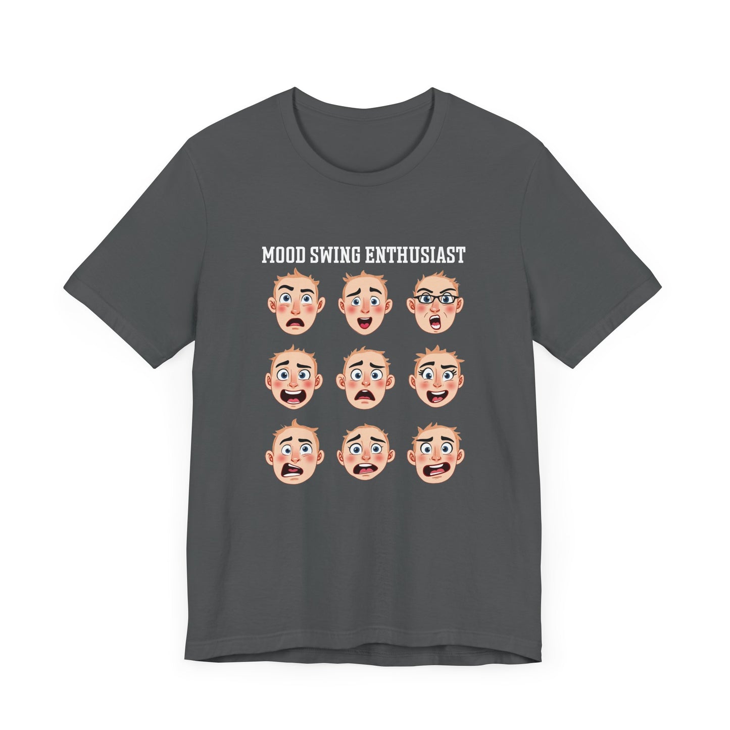 Mood Swing Enthusiast – Grid of Nine Expressive Faces Graphic T-Shirt