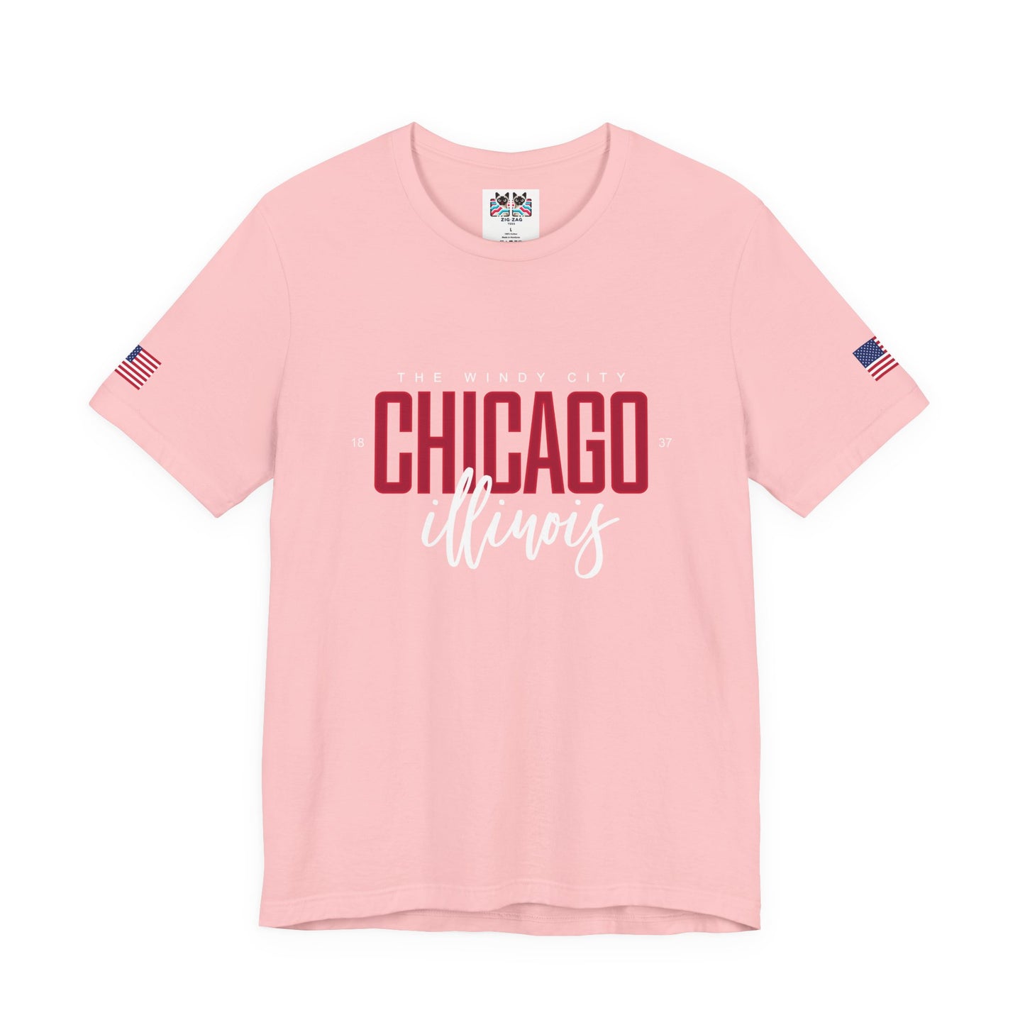 The Windy City Chicago T-Shirt - Chicago Illinois 1837 Purple Typography Design