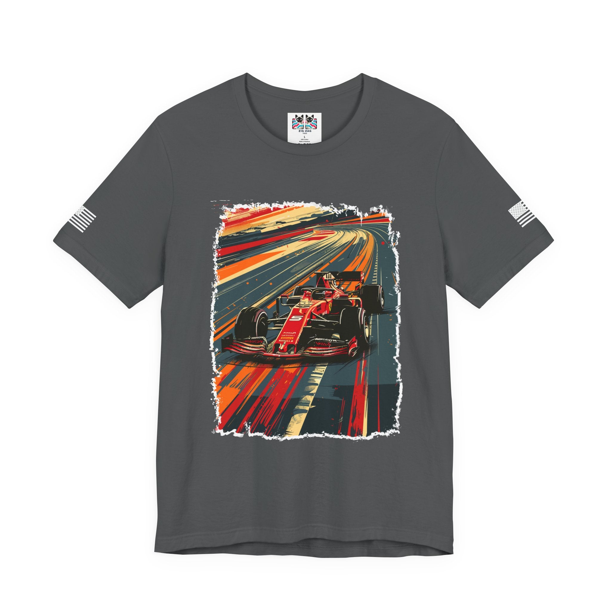 Las Vegas World Champion Sports Car Racer Front & Back T-Shirt – Formula Racing Graphic Tee