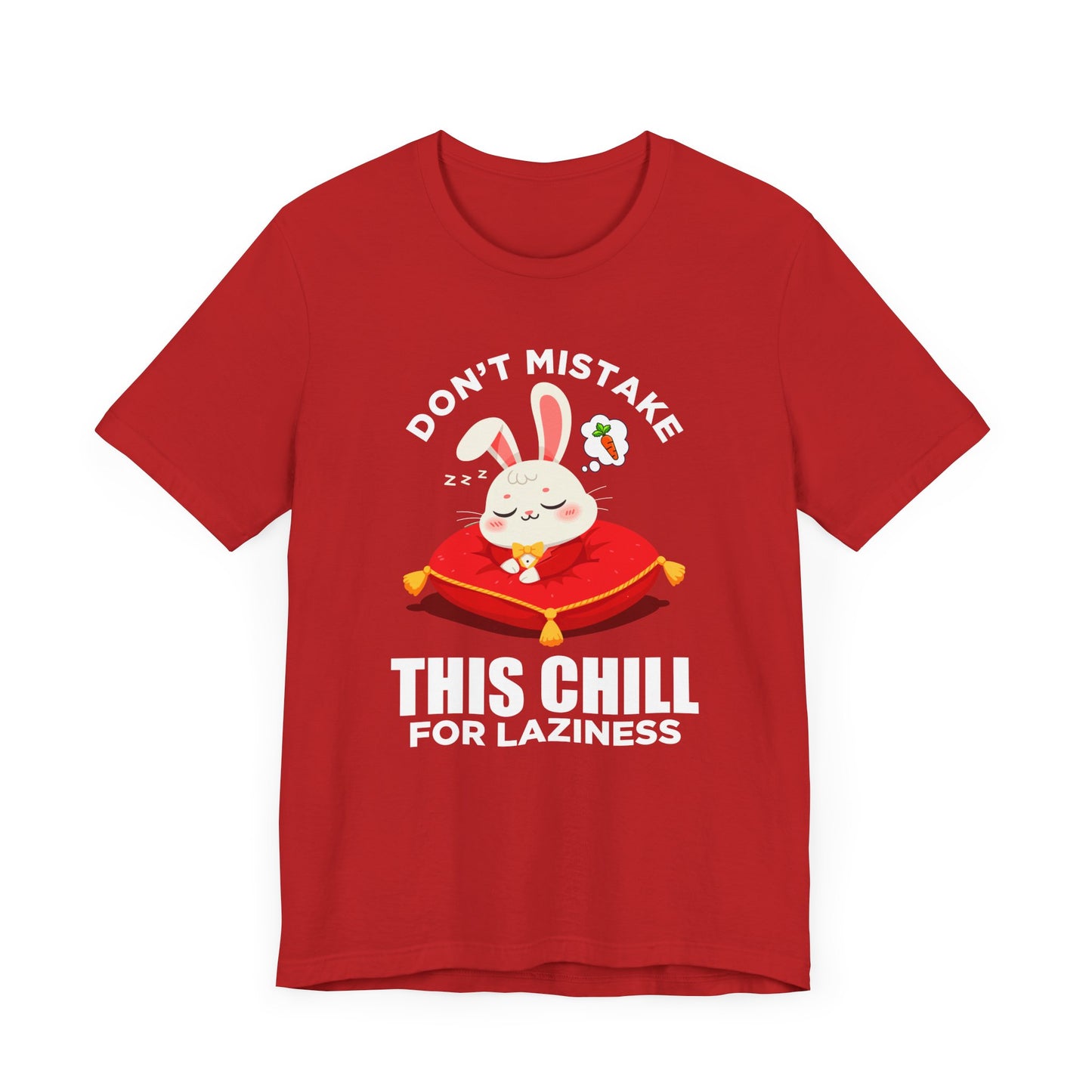 Don’t Mistake This Chill for Laziness Tee, Rabbit Energy Saving Mode Shirt, Funny Bunny Mood Graphic Tee, Soft Sass Gift