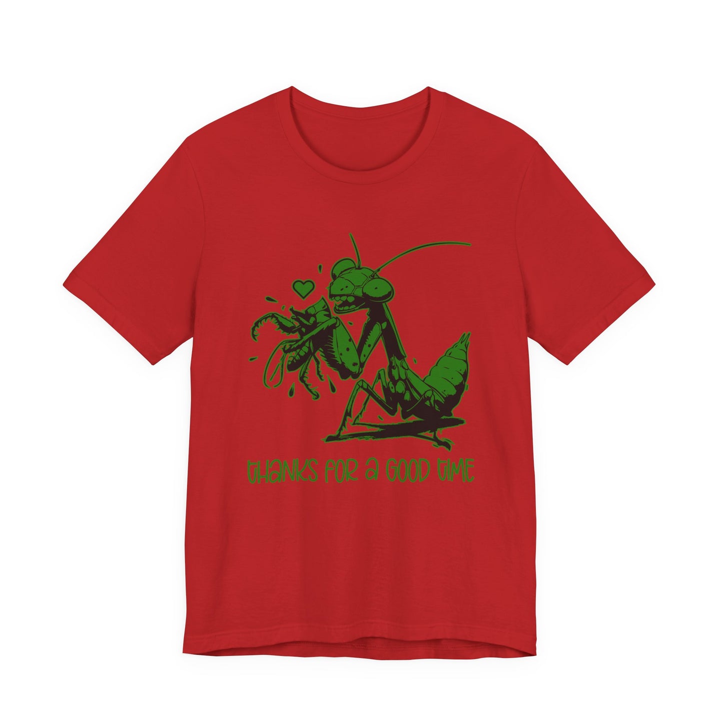 Thanks for a Good Time T-Shirt – Playful Grasshopper Eating Male Graphic Tee