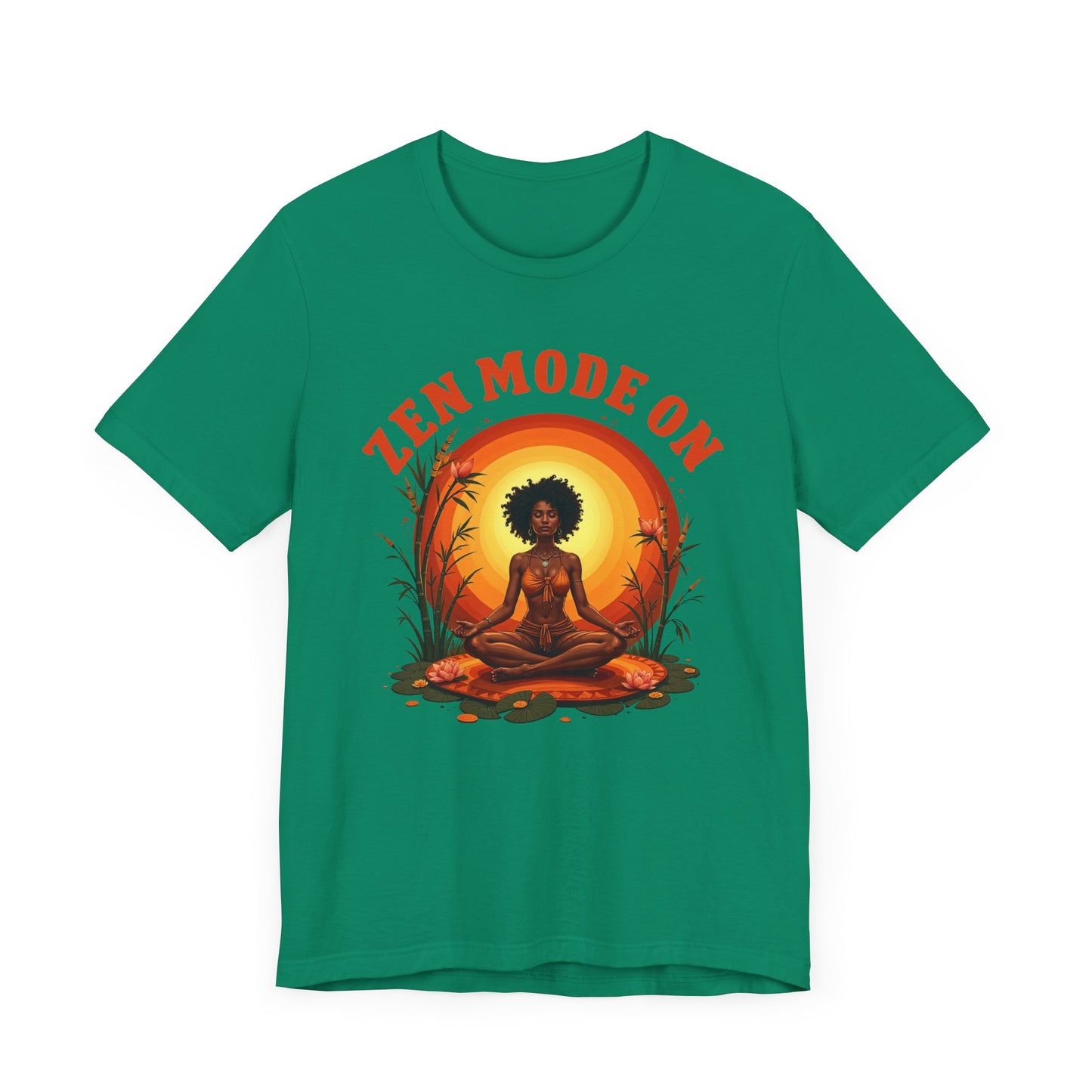 Zen Mode On – Peaceful Meditation Lotus Glow Graphic T-Shirt