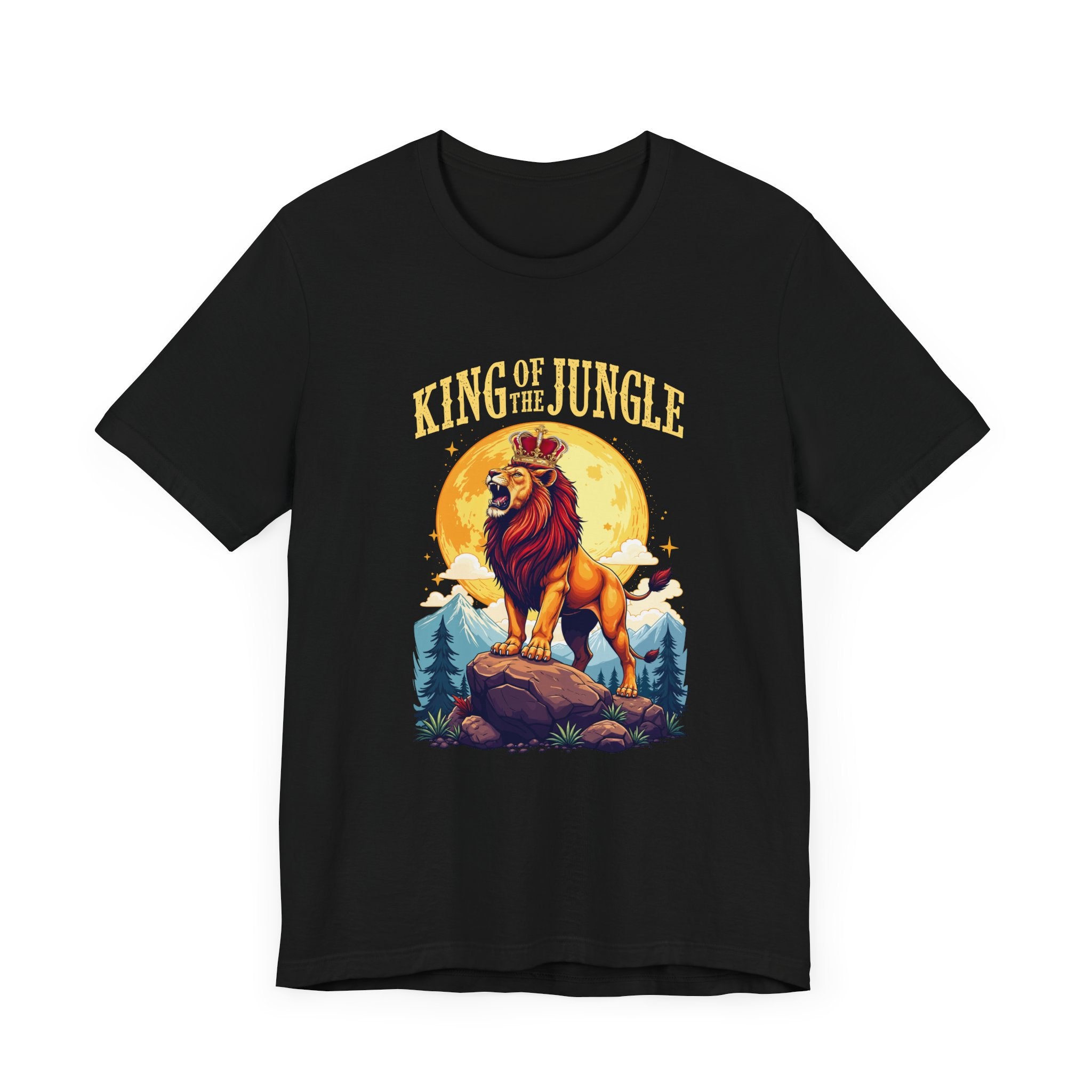 King of the Jungle T-Shirt – Majestic Lion with Crown Graphic Tee