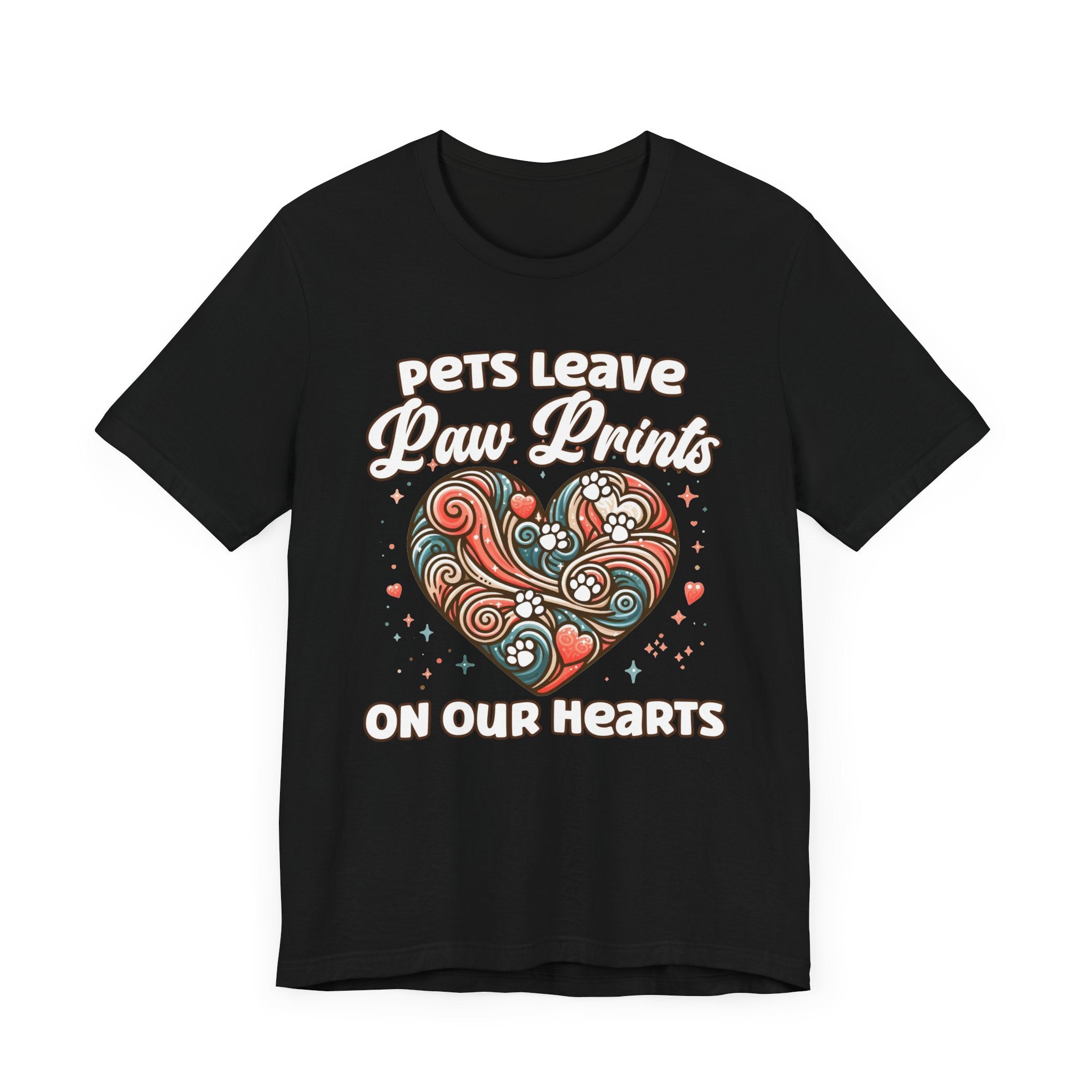 Pets Leave Paw Prints on Our Hearts | Abstract Heart Graphic T-Shirt