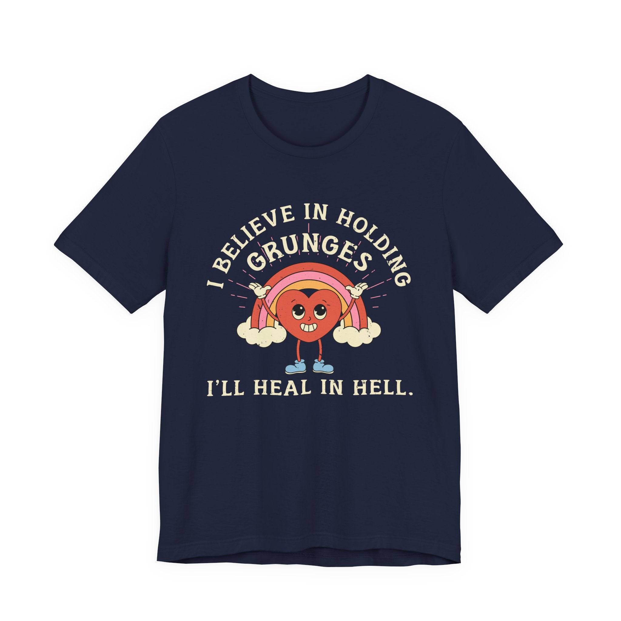 Worried Heart Rainbow T-Shirt – Bold Emotional Graphic Humor Tee