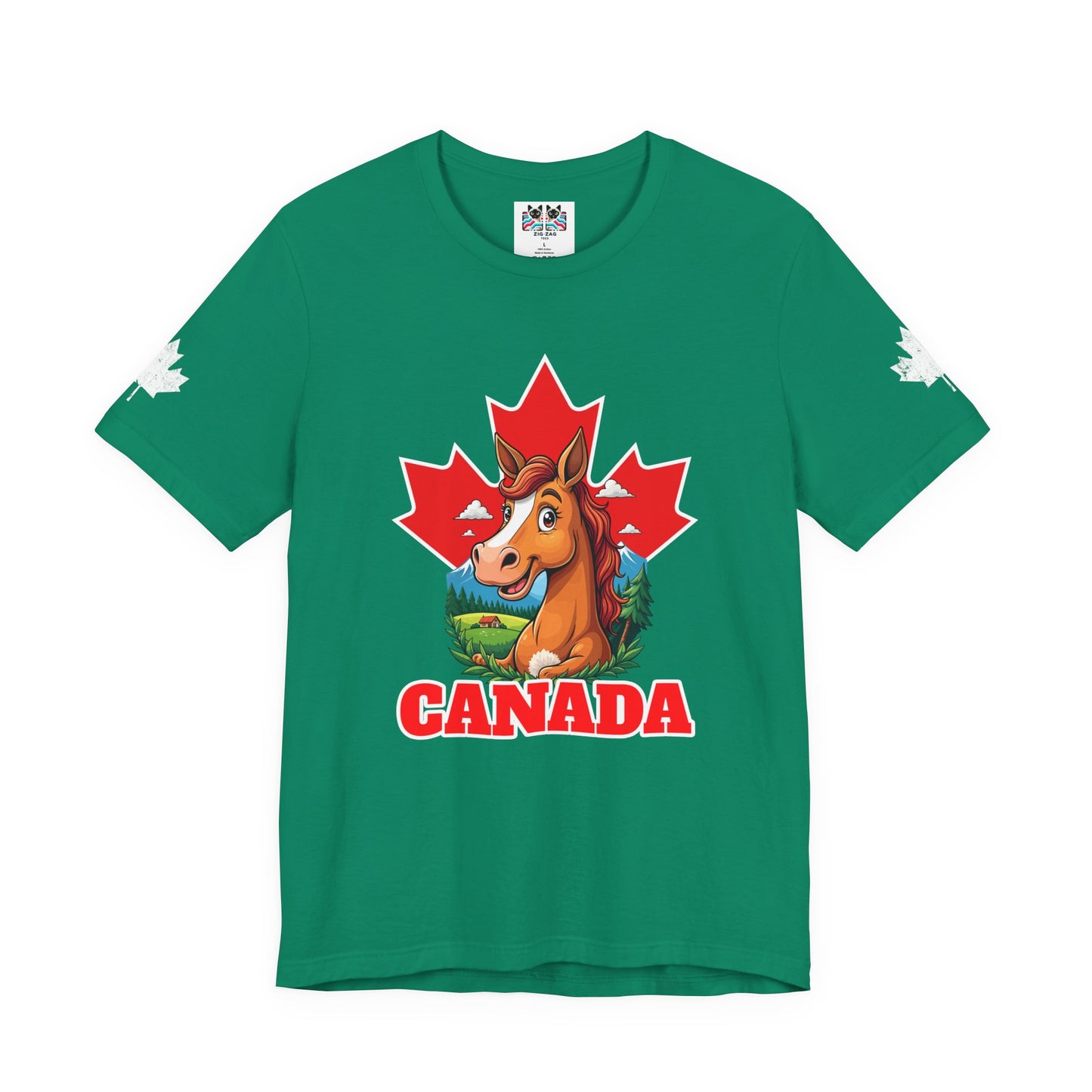 Canada Maple Horse Cartoon T-Shirt