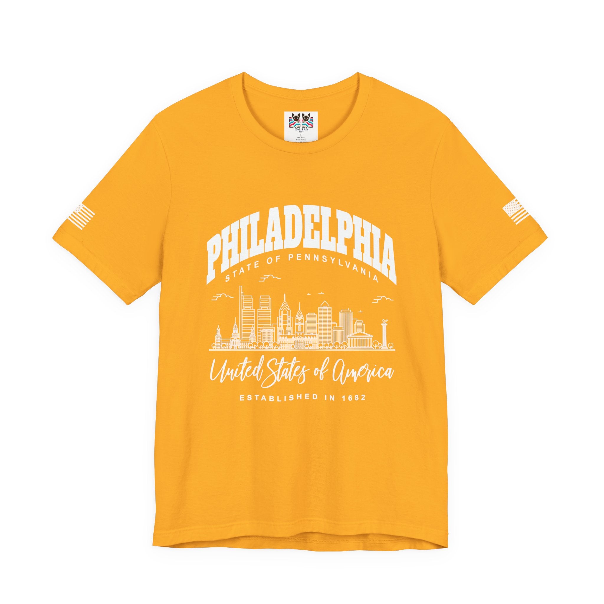 Philadelphia State of Pennsylvania T-Shirt – Skyline United States of America Established 1682 Graphic Tee