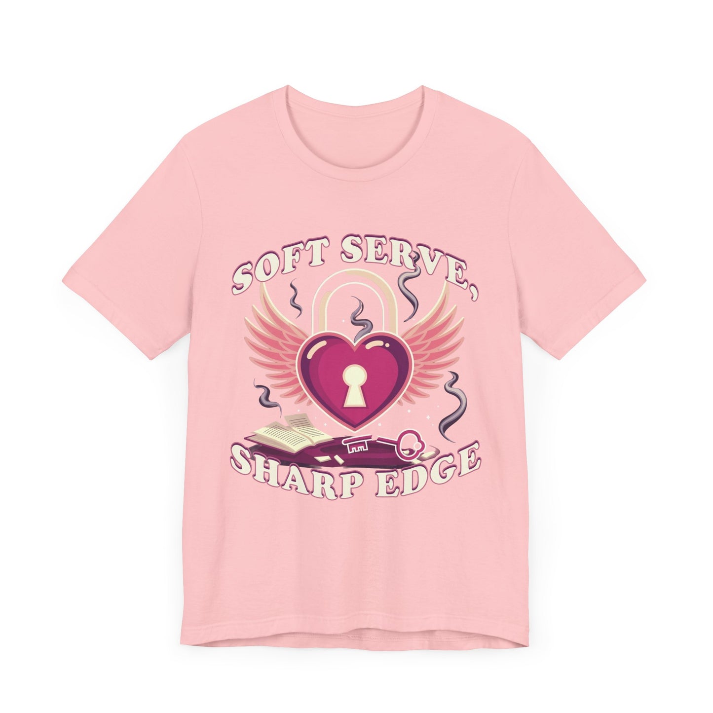 Soft Serve, Sharp Edge | Heart Lock, Wings & Broken Key Graphic T-Shirt