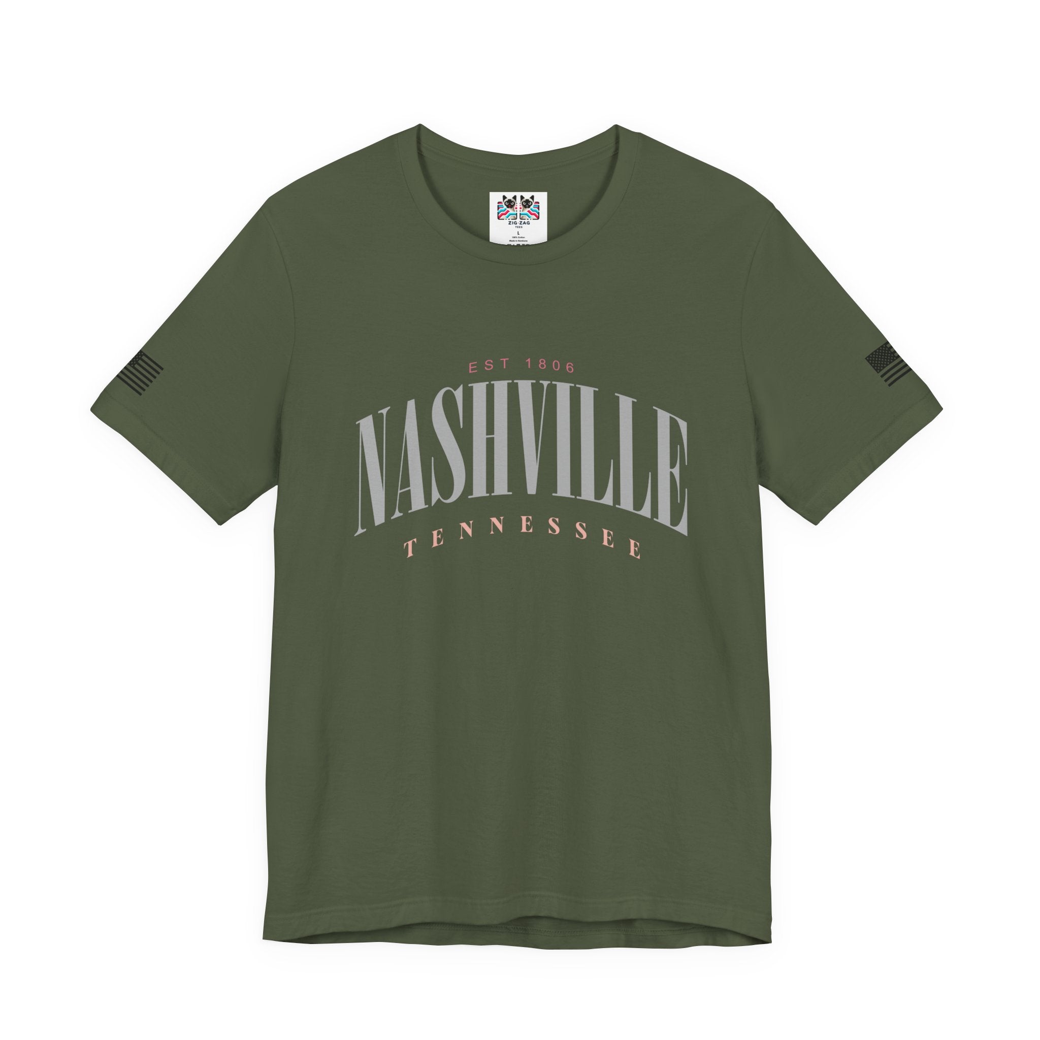 Nashville Tennessee EST 1806 T-Shirt – Faded Soft Arch Typography Tee