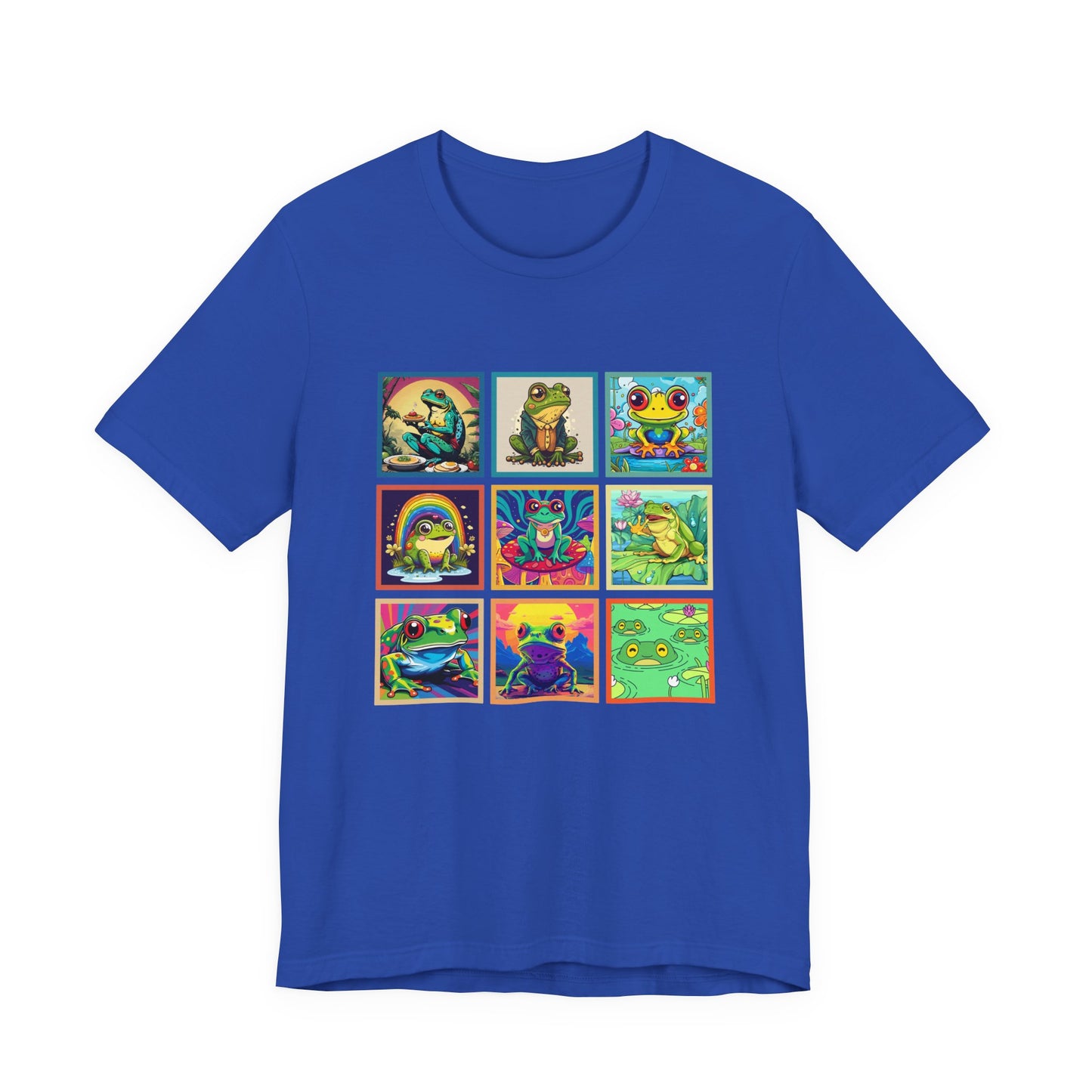 Colorful Frogs Pop Art Tshirt – Nine Amphibian Friends