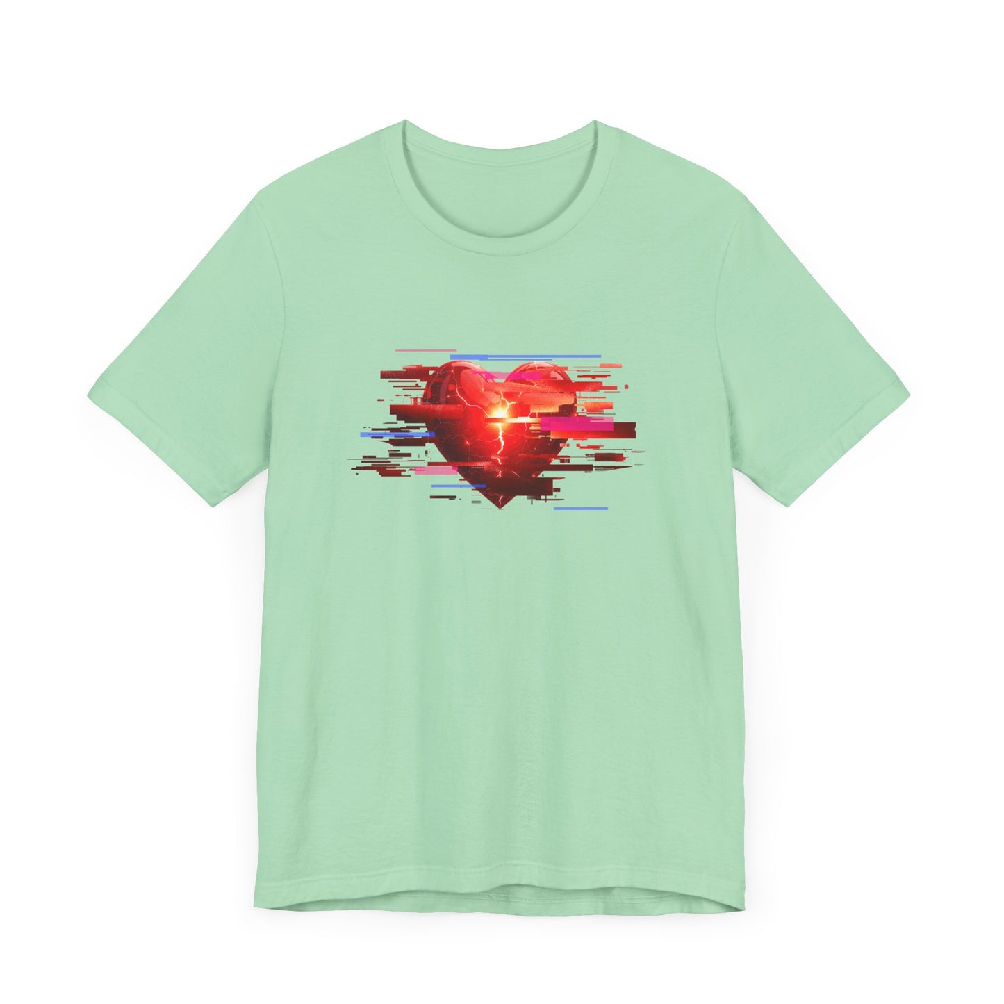 Glitch Heart – Modern Art Heart with Color Patch Rectangles Graphic T-Shirt
