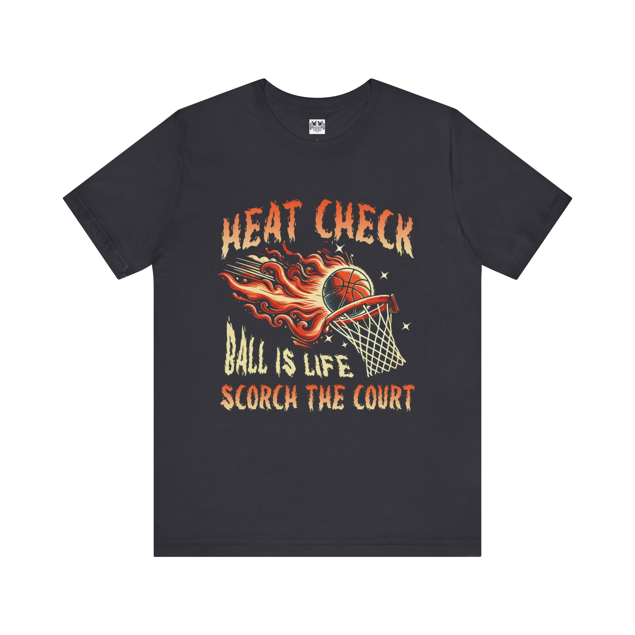 Heat Check Basketball Flames On Fire Scorch the Court Sports T-Shirt