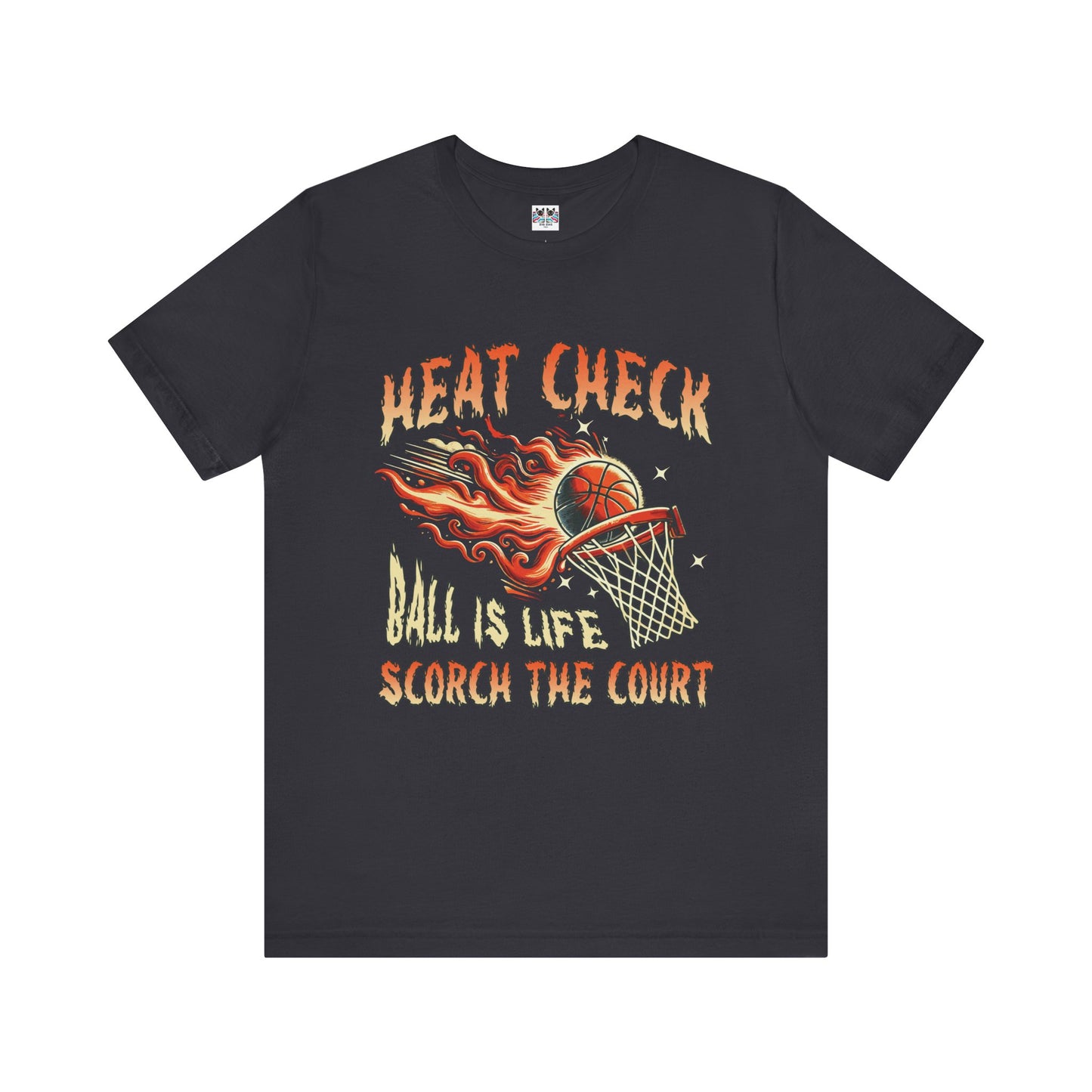 Heat Check Basketball Flames On Fire Scorch the Court Sports T-Shirt