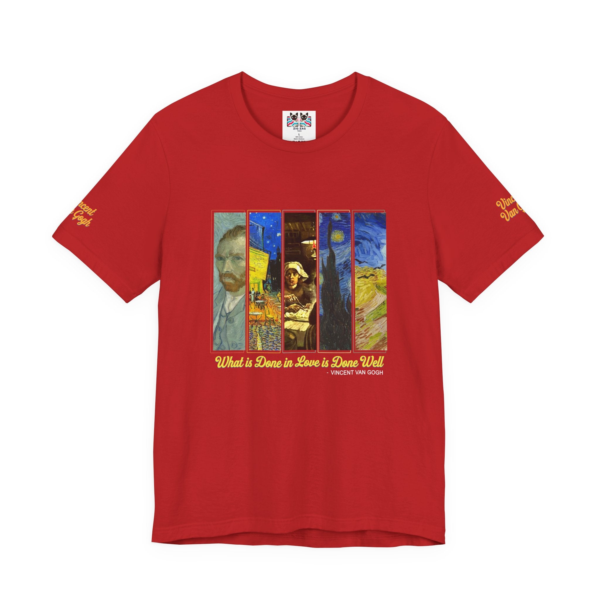 What Is Done in Love Is Done Well T-Shirt – Vincent Van Gogh Quote Art Collage Graphic Tee