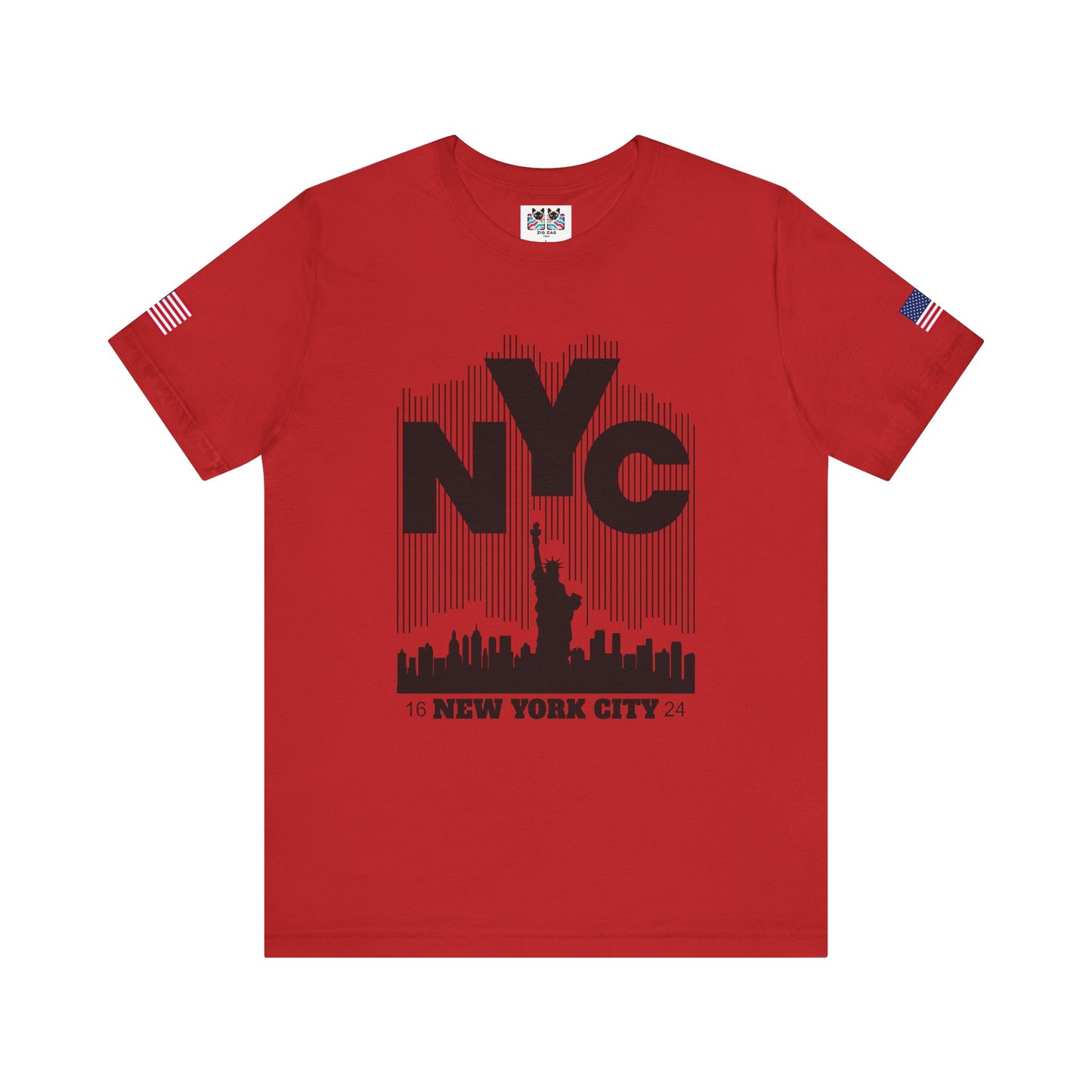 NYC Barcode T-Shirt - Modern New York City 1624 Minimalist Stripe Design