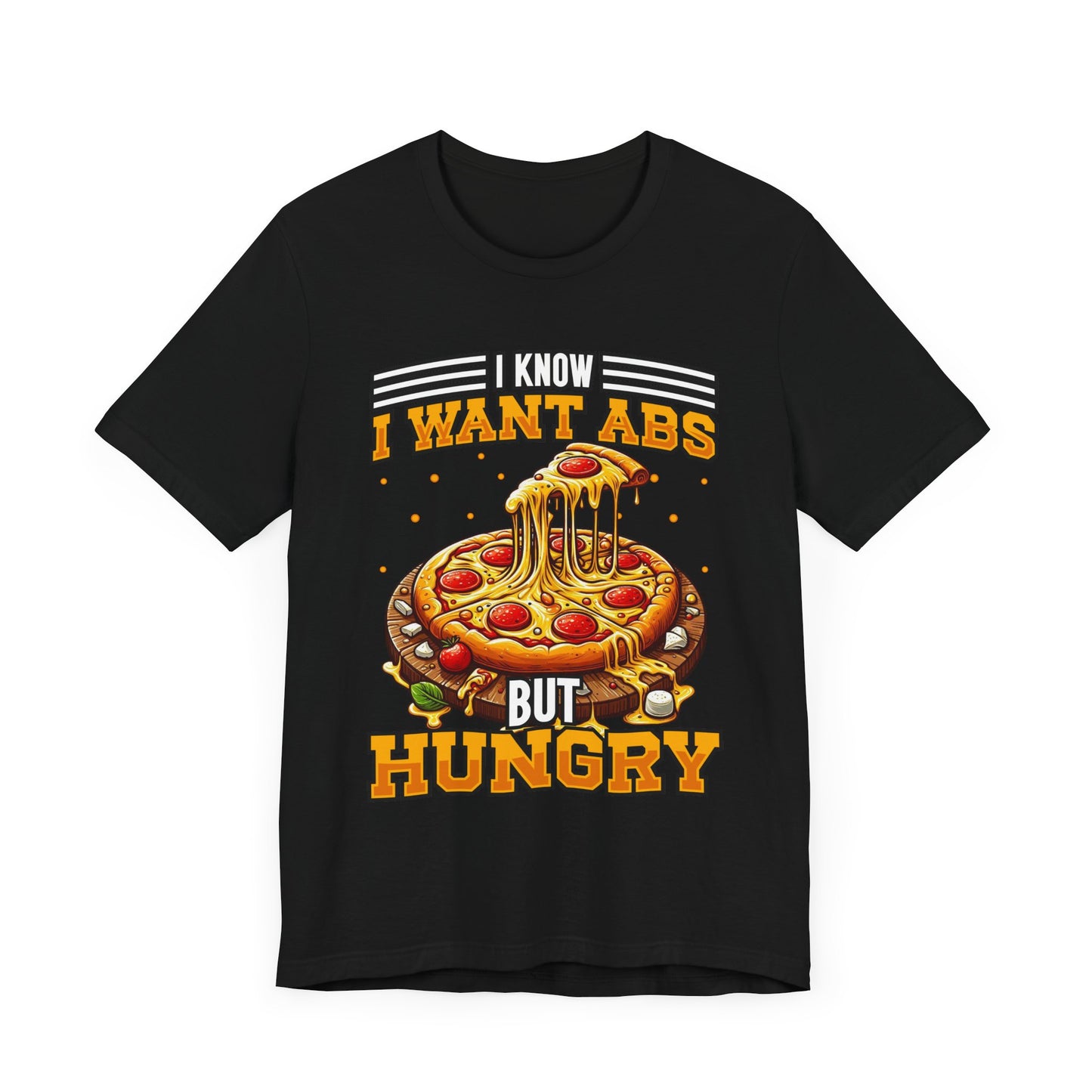 I Know I Want Abs But Hungry Shirt, Funny Gym Foodie Tee, Workout and Food Struggle T Shirt, Relatable Fitness Humor Apparel, Sarcastic Fit Top