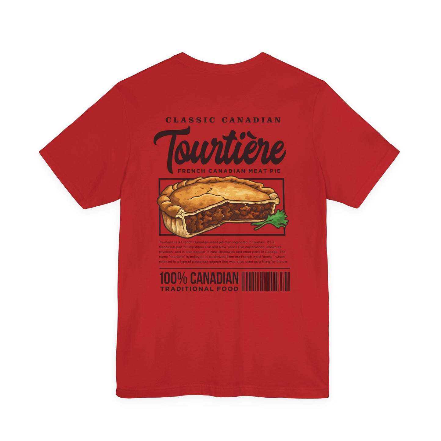Classic Canadian Tourtiere T-Shirt – Featuring Iconic Ingredients & French Canadian Origins