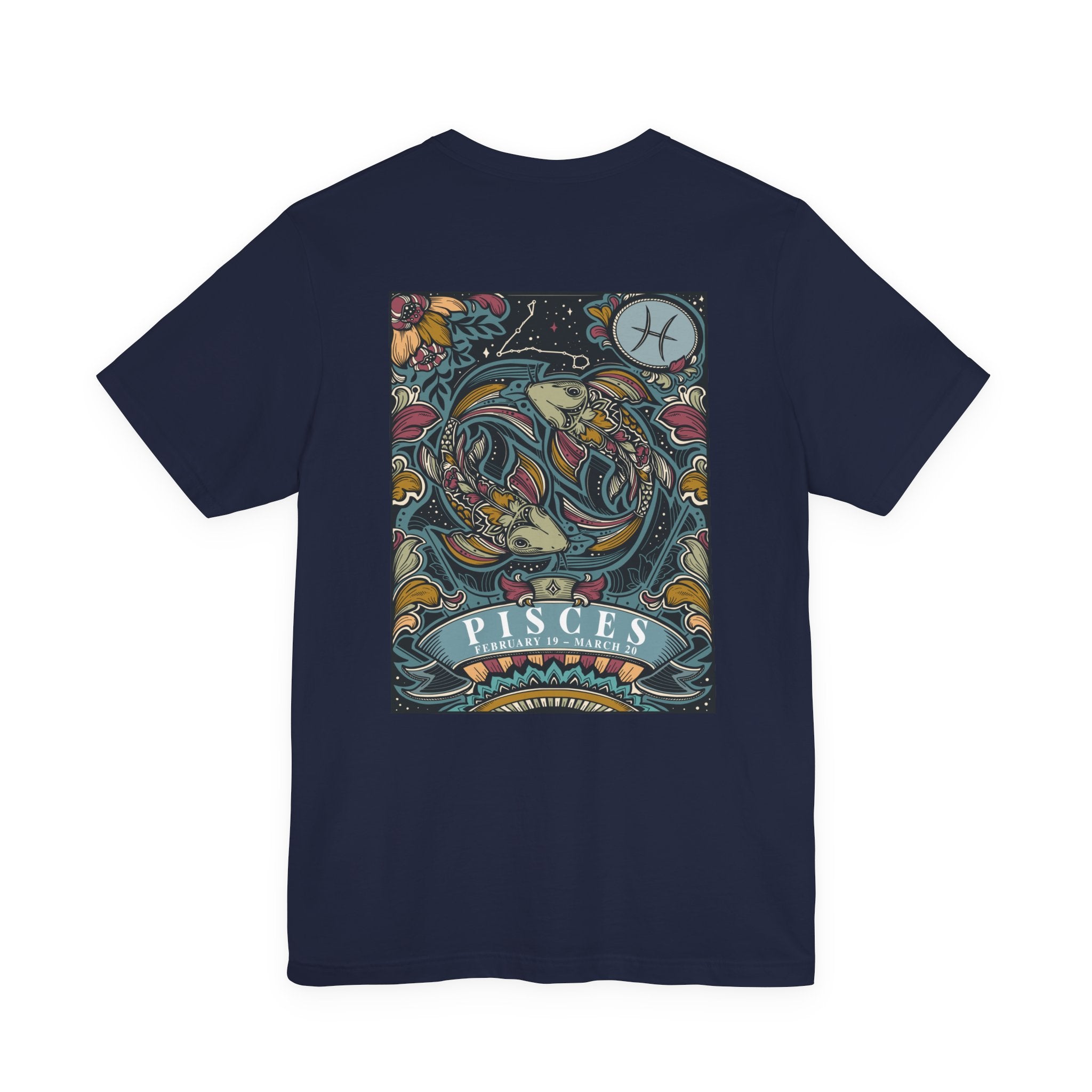 Pisces Constellation & Floral Zodiac T-Shirt – February 19 to March 20