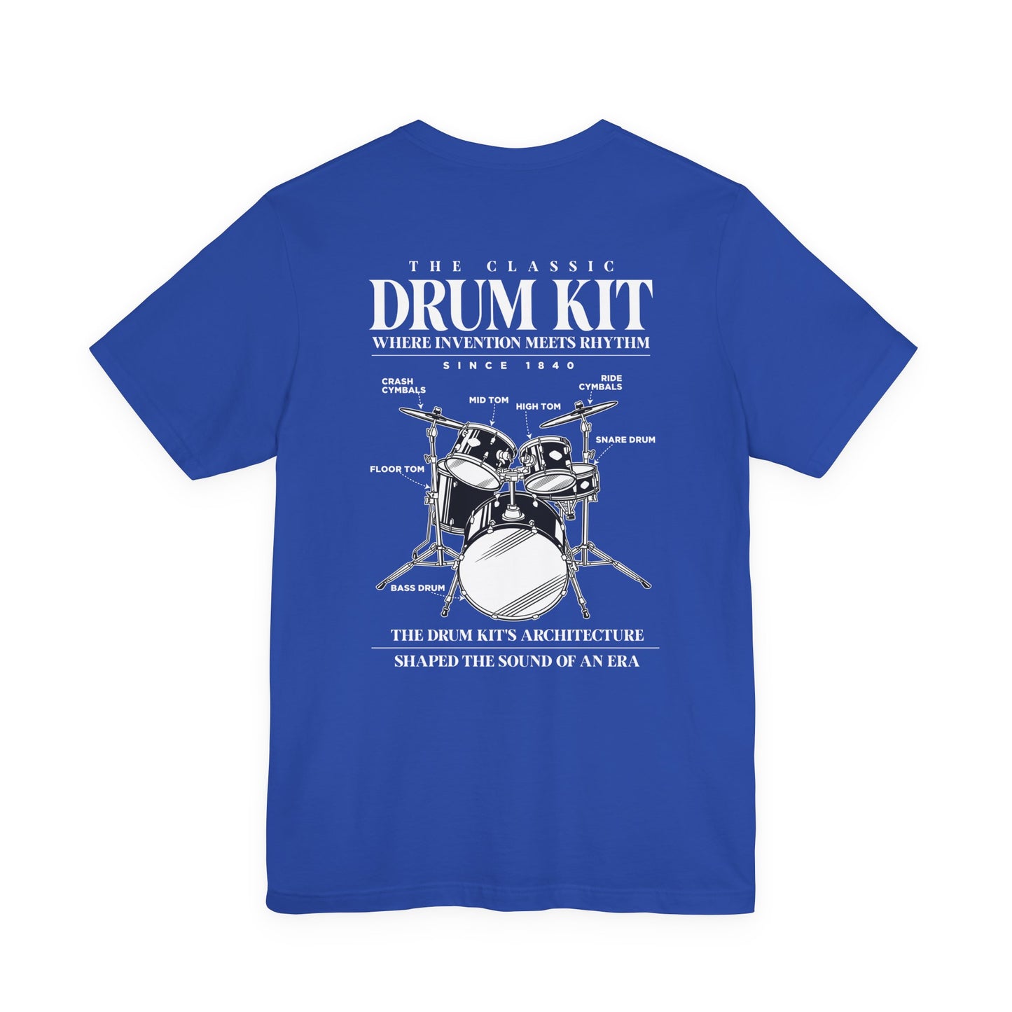 The Classic Drum Kit T-Shirt – Detailed Labeled Drum Set Graphic