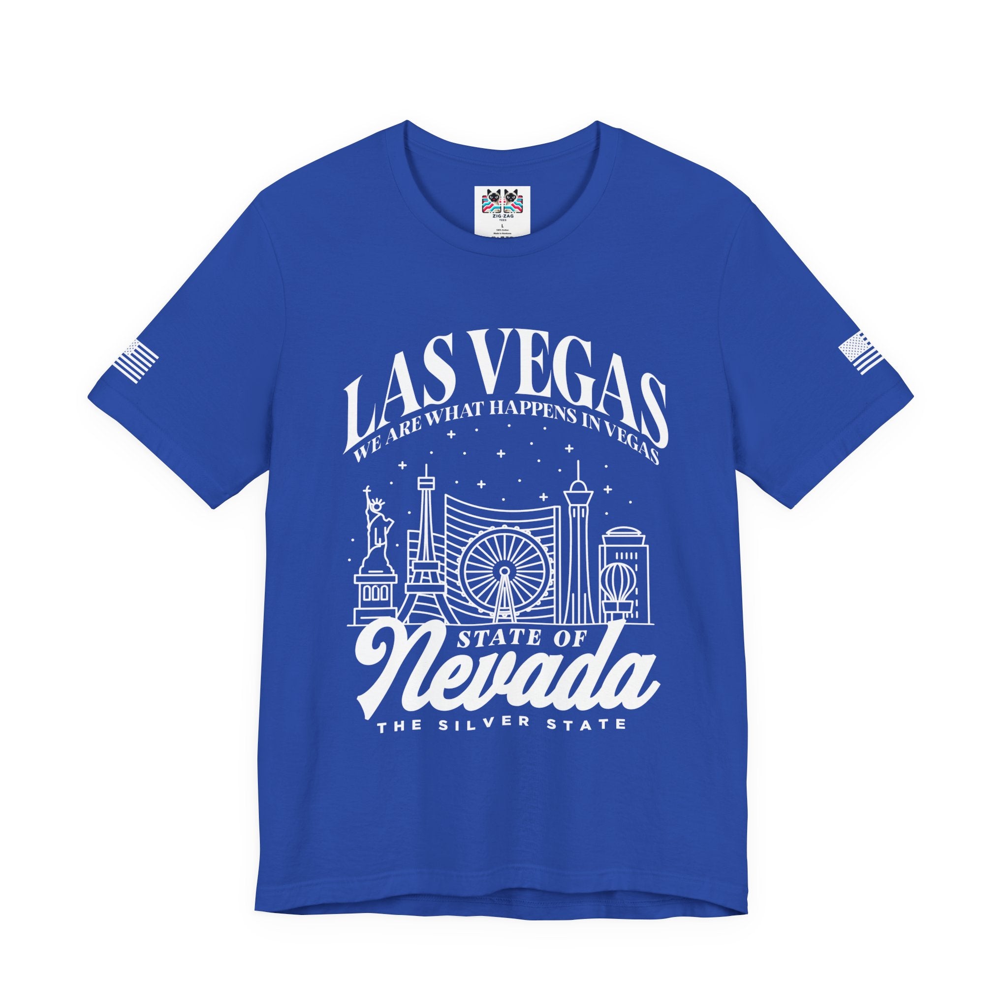 Las Vegas State of Nevada T-Shirt – Vegas Skyline Silver State Souvenir Tee