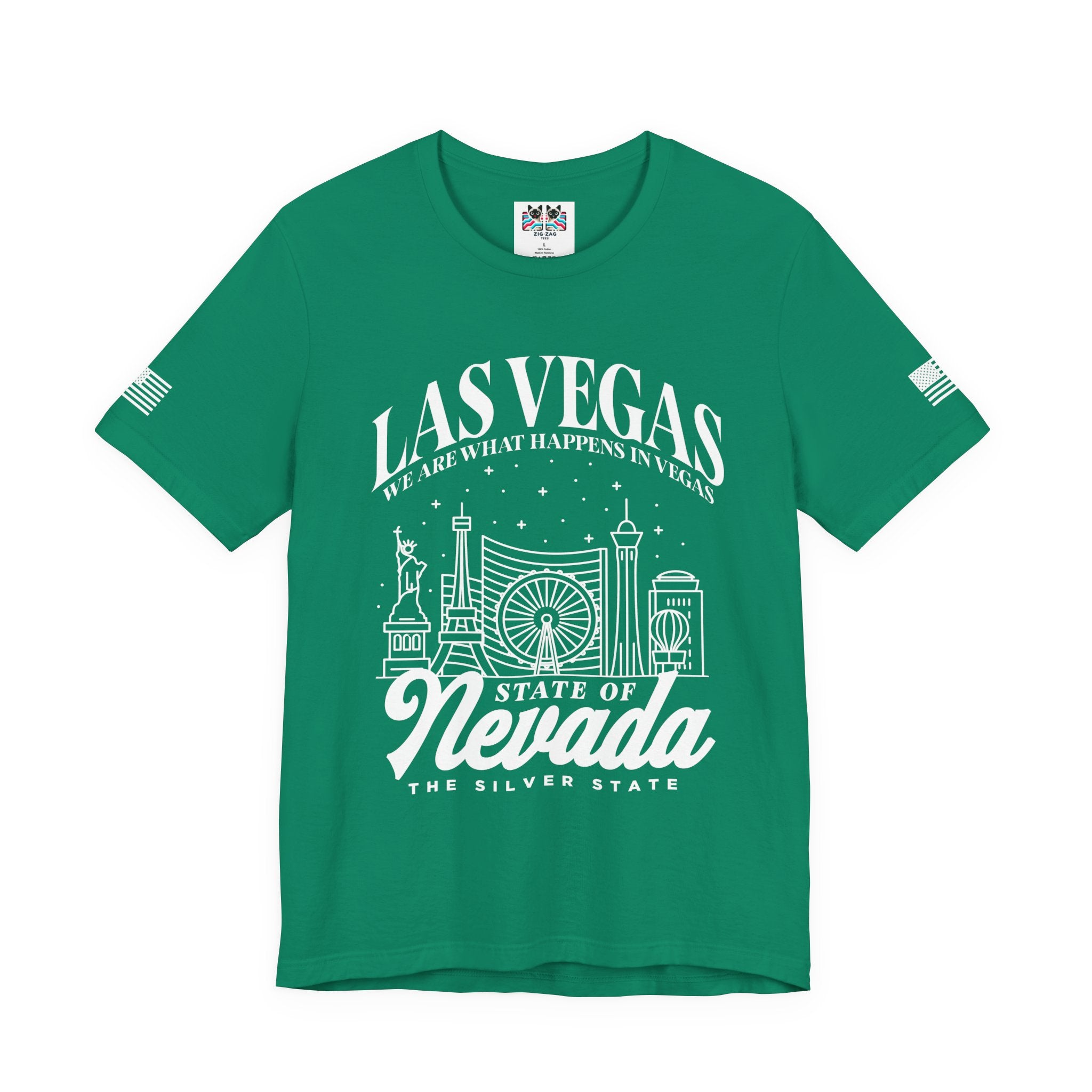 Las Vegas State of Nevada T-Shirt – Vegas Skyline Silver State Souvenir Tee