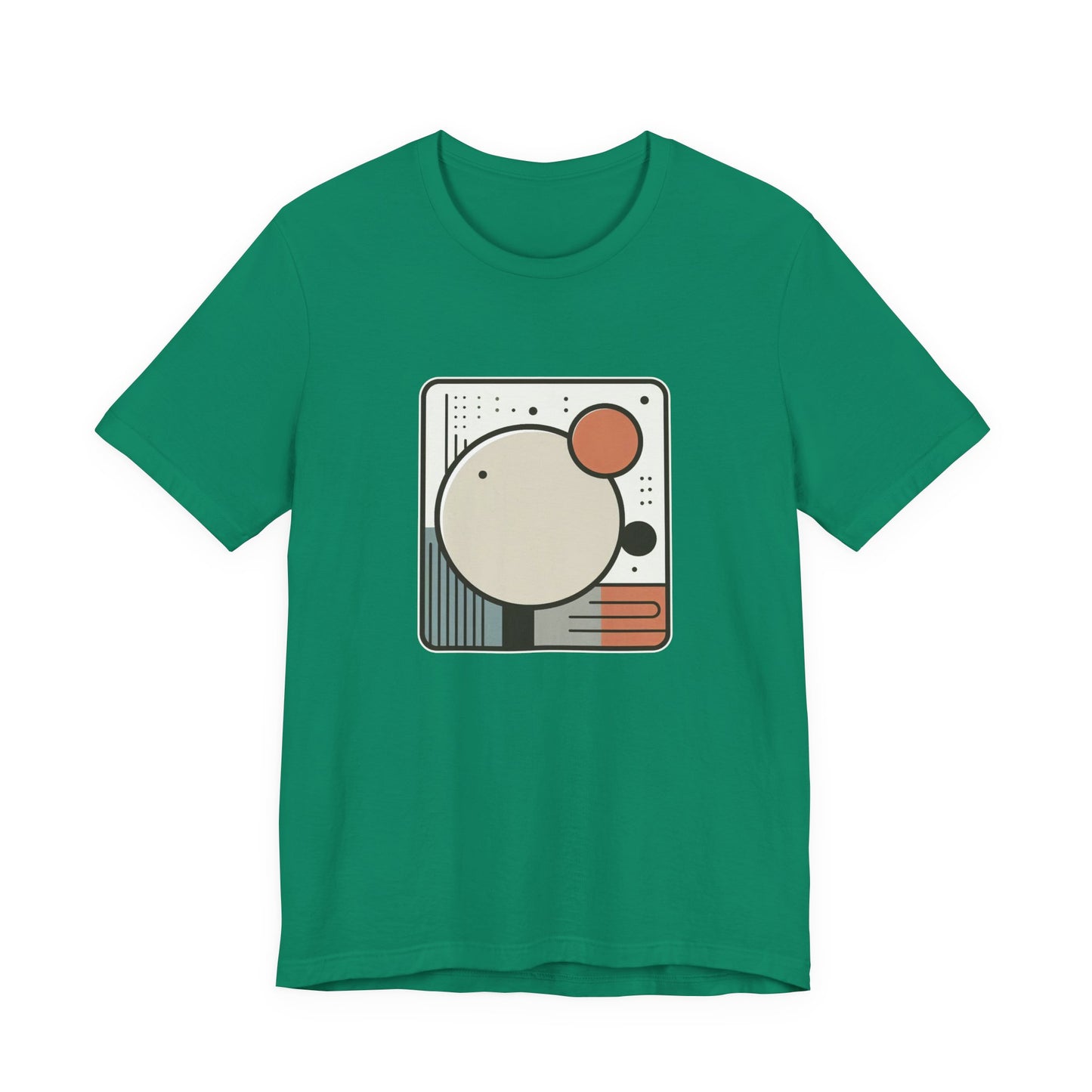 Less Is More Tshirt – Minimalist Geometric Rectangle with Colorful Circles and Lines