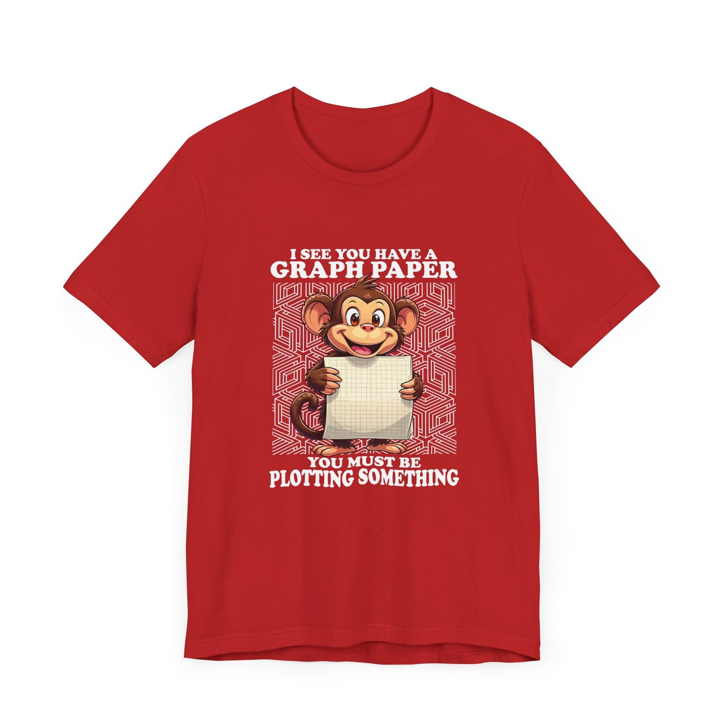 Math Humor Monkey T-Shirt – Plotting Something with Graph Paper