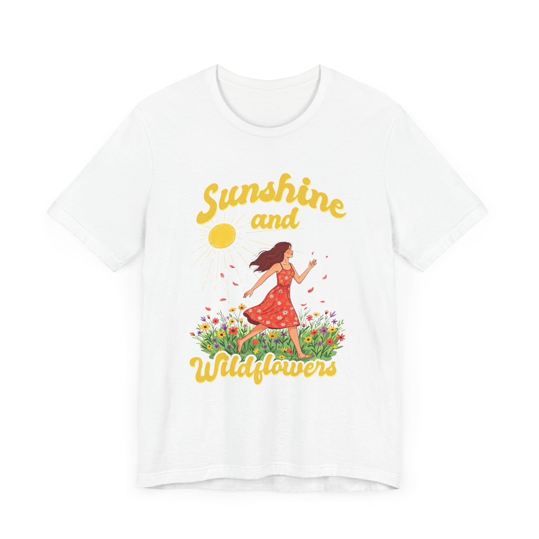 Sunshine and Wildflowers Tee, Nature Mood Shirt, Earth Lover Top, Boho Bloom Graphic Tee, Spring Sunshine Gift Shirt