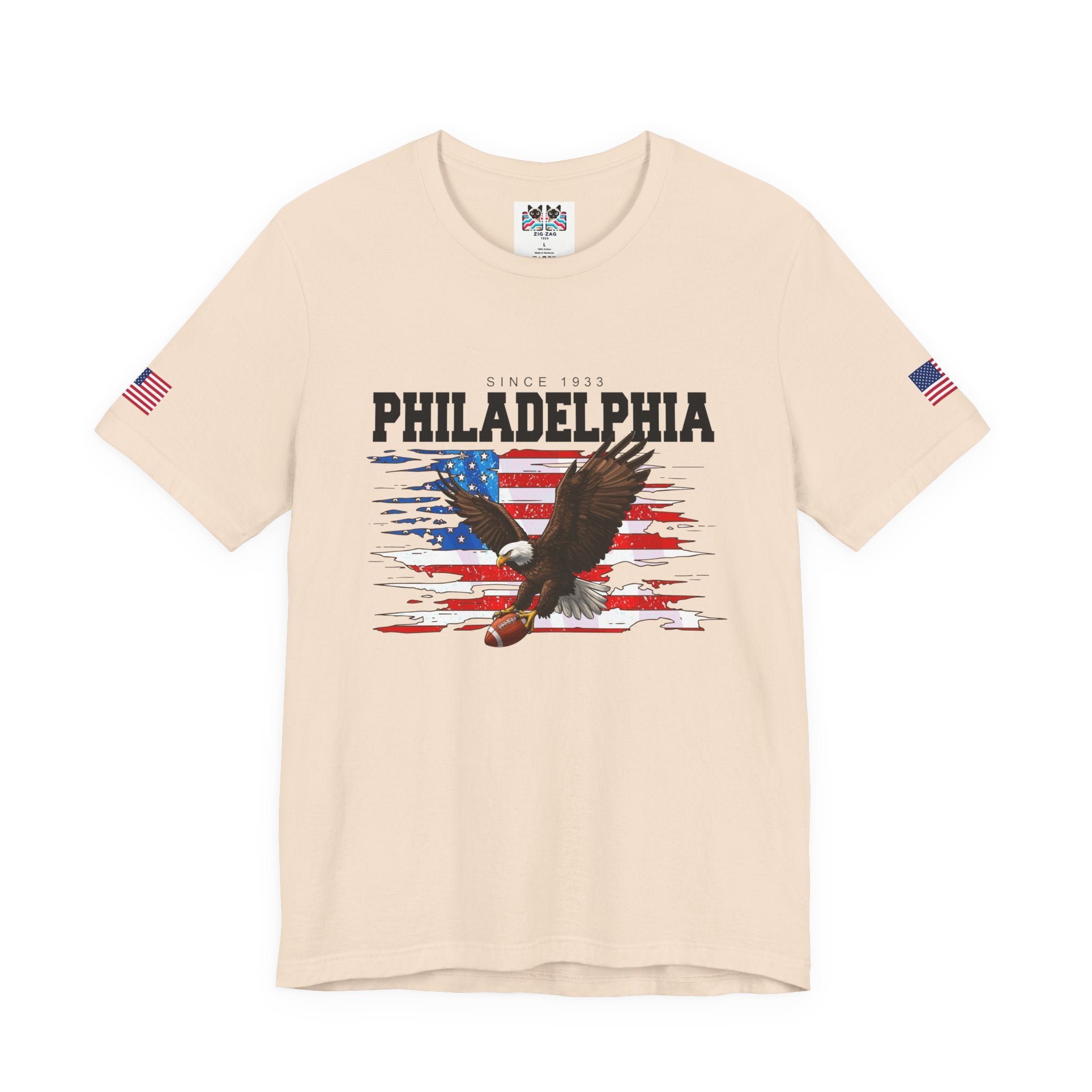 Philadelphia Eagles Since 1933 Bald Eagle American Flag Football T-Shirt | Patriotic Philly Fan Shirt | Game Day Tee