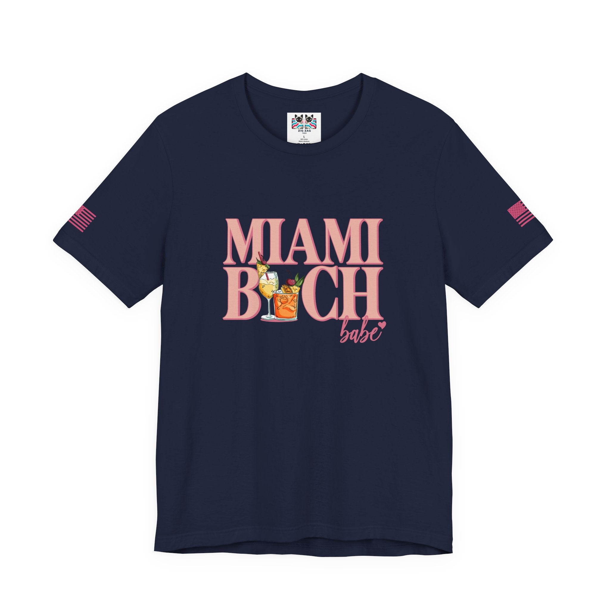 Miami Beach Babe T-Shirt – Tropical Cocktails Fun Girls Trip Florida Tee