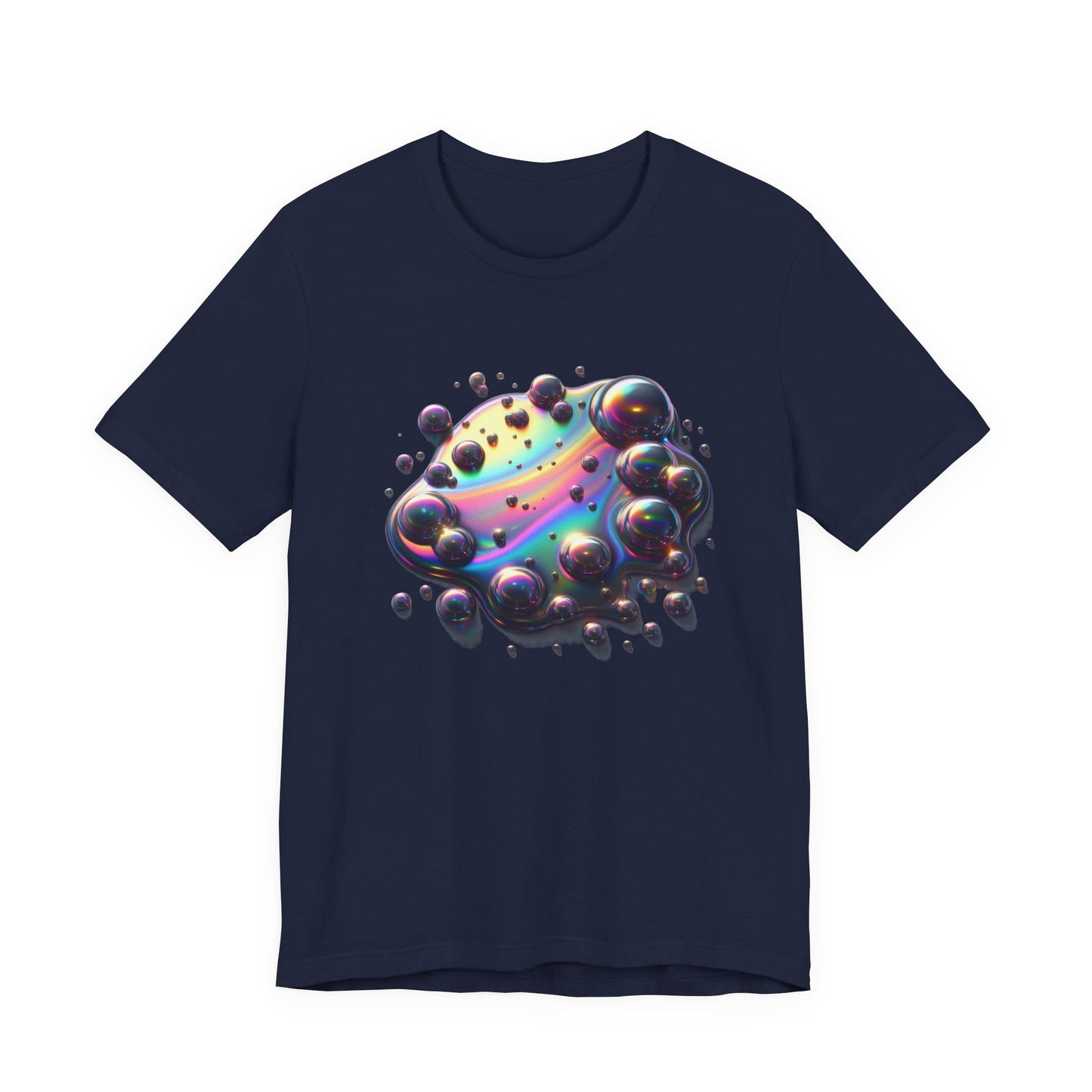 Oil Spill Fantasy – Iridescent Abstract Swirl Graphic T-Shirt