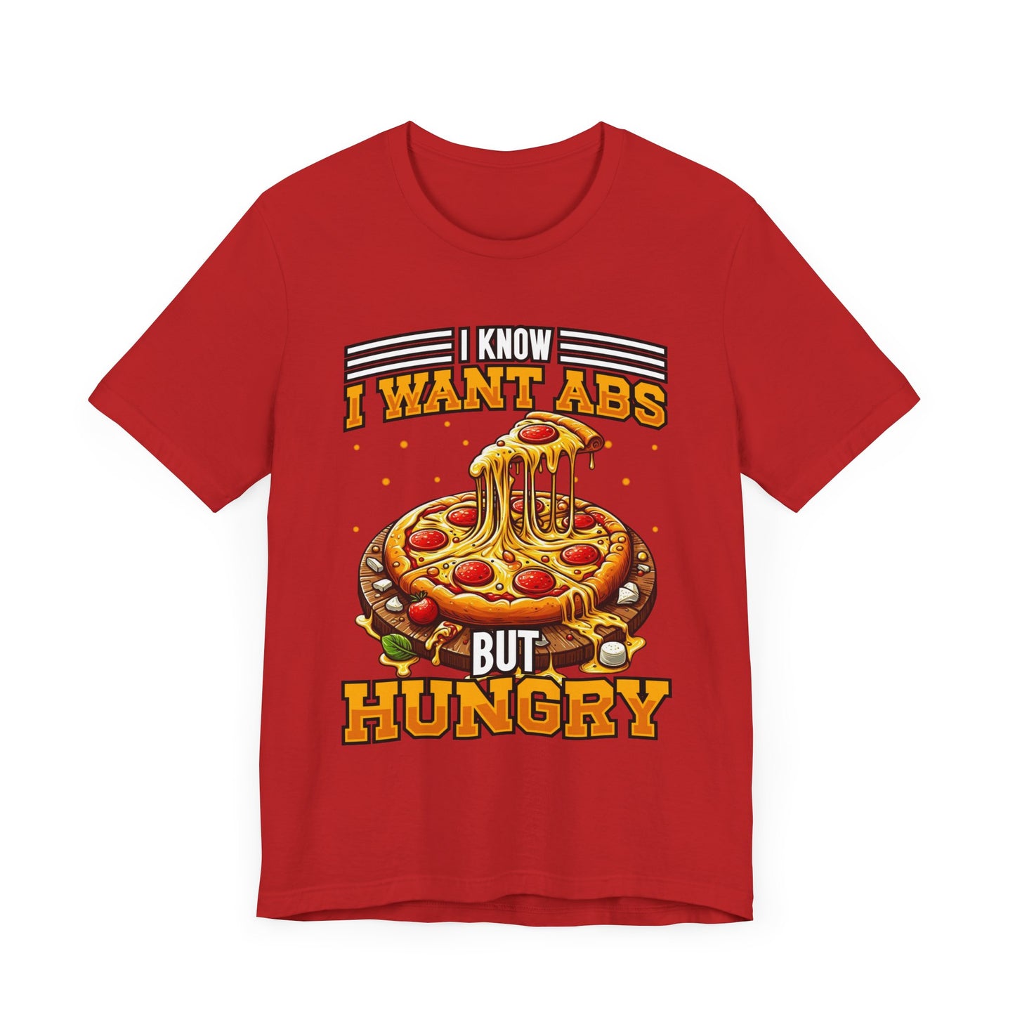 I Know I Want Abs But Hungry Shirt, Funny Gym Foodie Tee, Workout and Food Struggle T Shirt, Relatable Fitness Humor Apparel, Sarcastic Fit Top