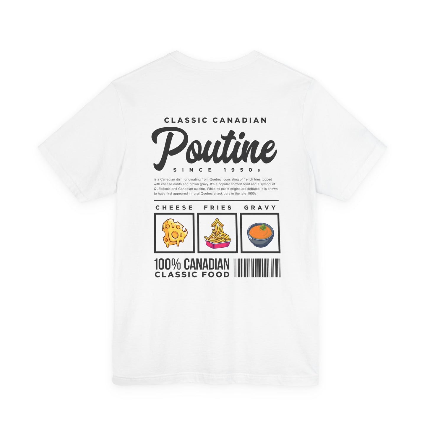 Classic Canadian Poutine T-Shirt – Featuring Traditional Ingredients & Origin Story