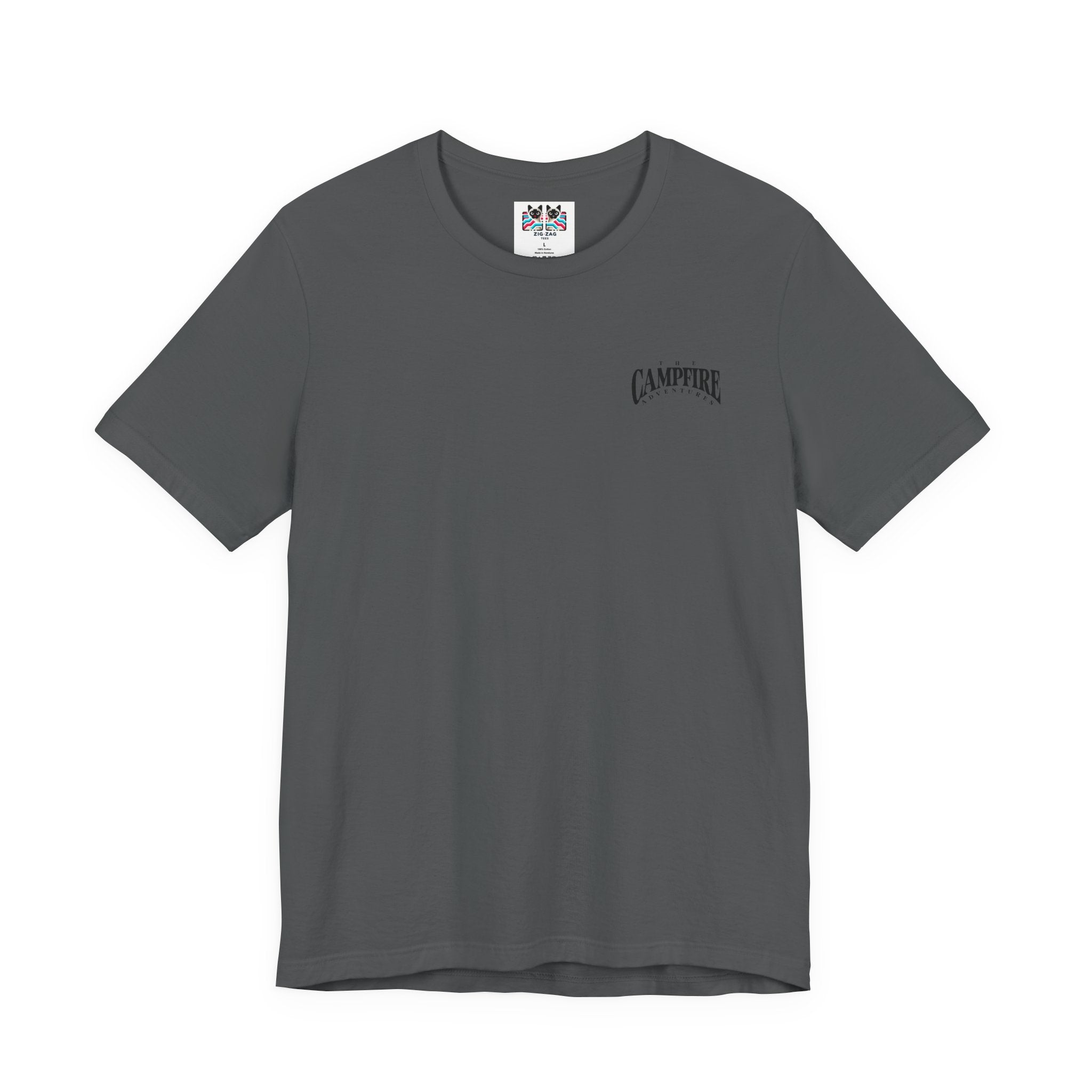 The Adventure Awaits Campfire T-Shirt – Forest Sunset Reflection Graphic