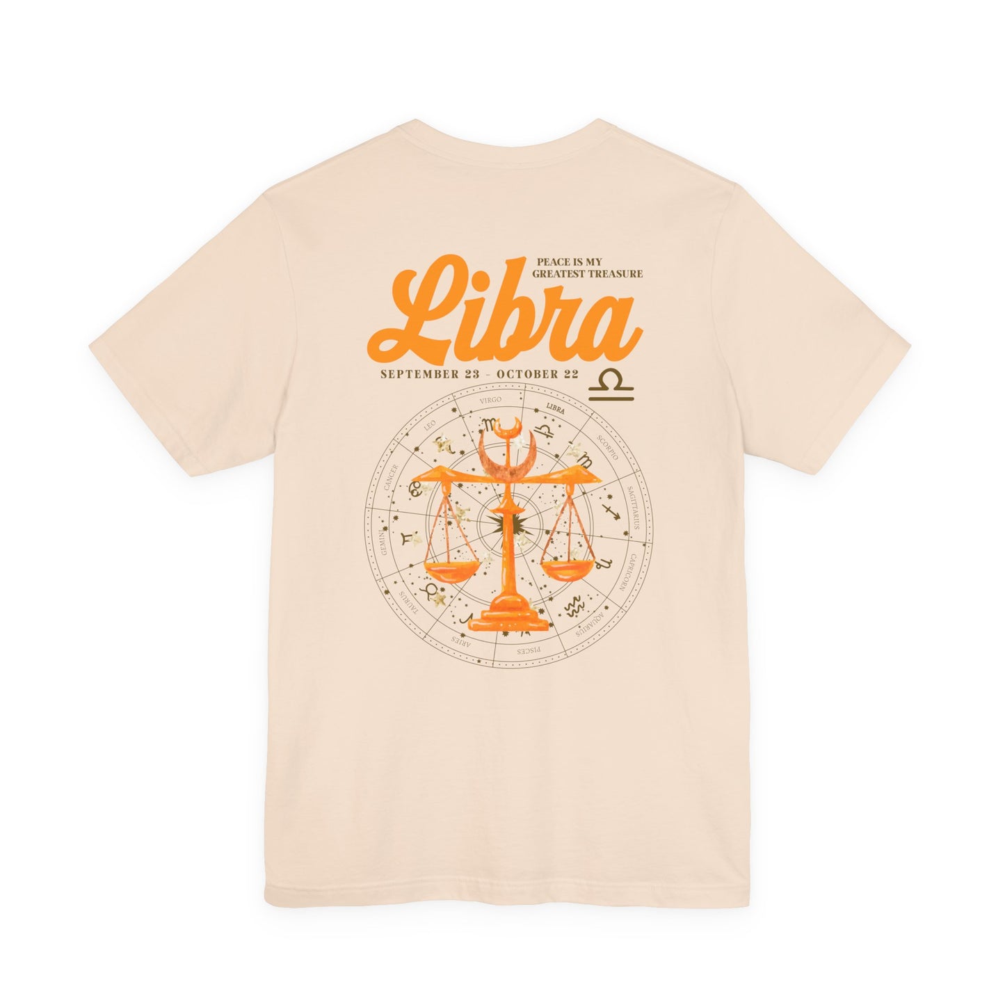 Libra Zodiac T-Shirt – Peace Is My Greatest Treasure Zodiac Wheel