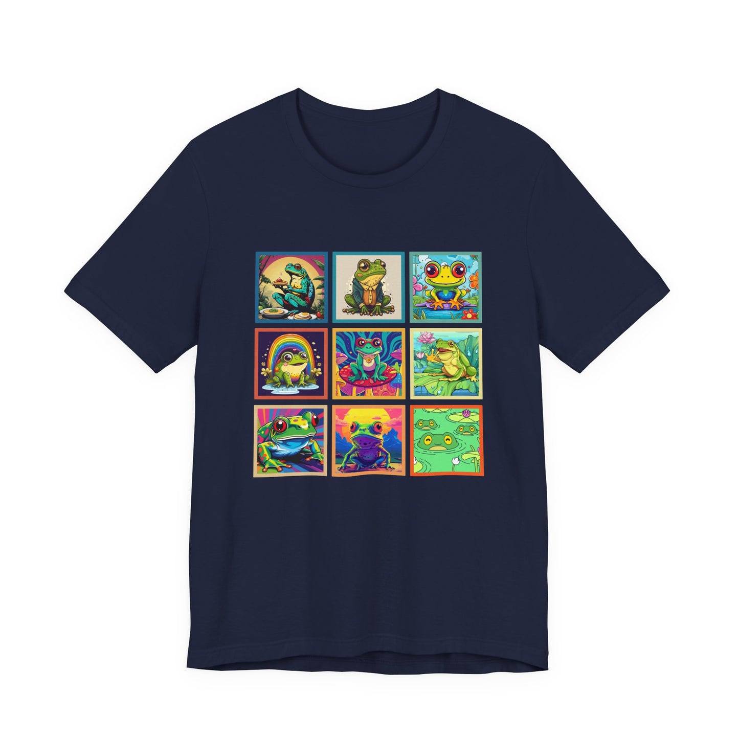Colorful Frogs Pop Art Tshirt – Nine Amphibian Friends