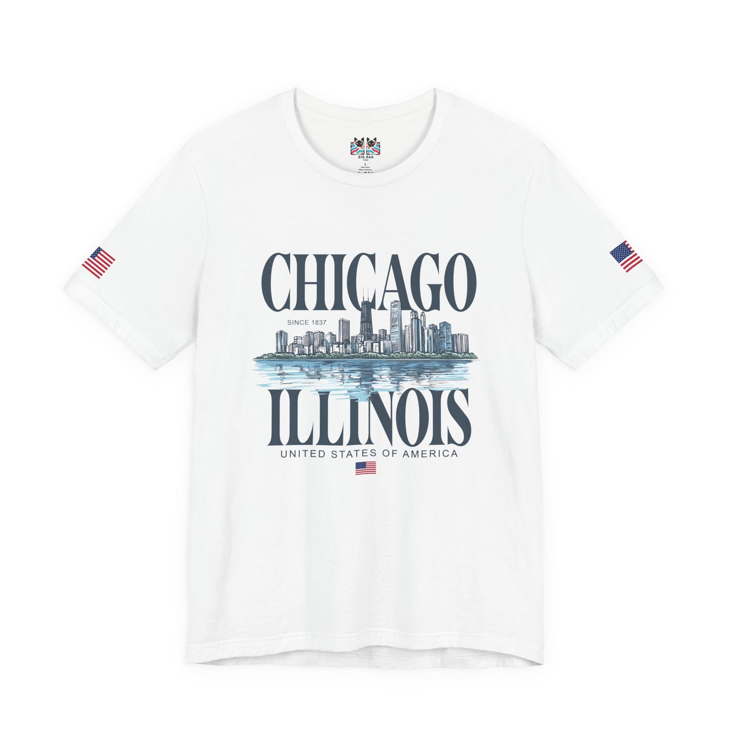 Chicago Illinois T-Shirt - Since 1837 Skyline Lake Michigan United States Design