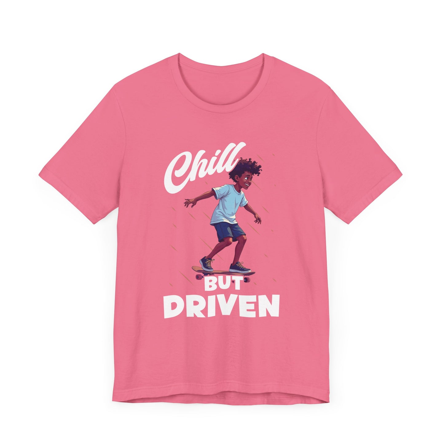 Chill but Driven – Happy Boy on Skateboard Graphic T-Shirt