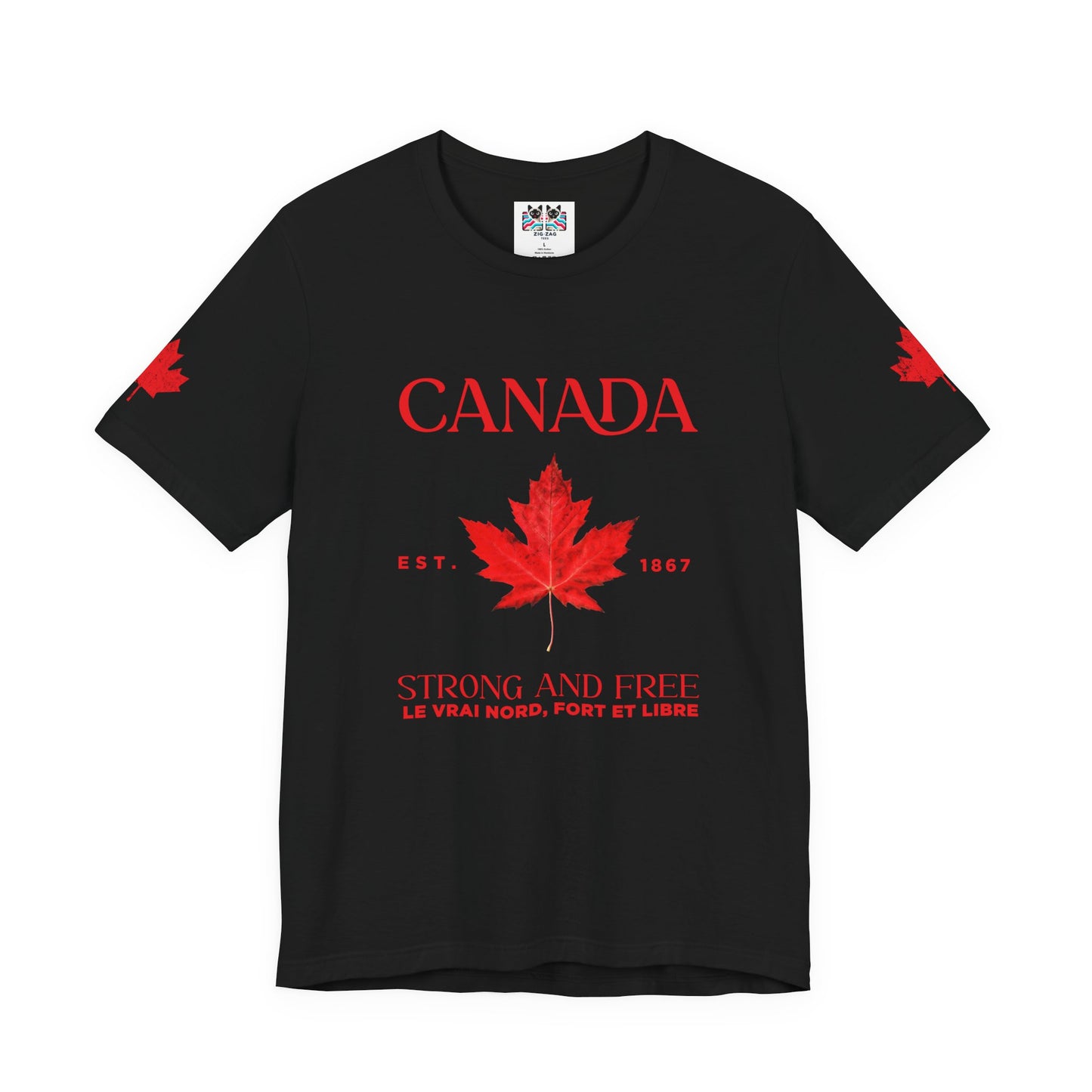 Canada Strong and Free Maple Heritage - Red  Print T-Shirt