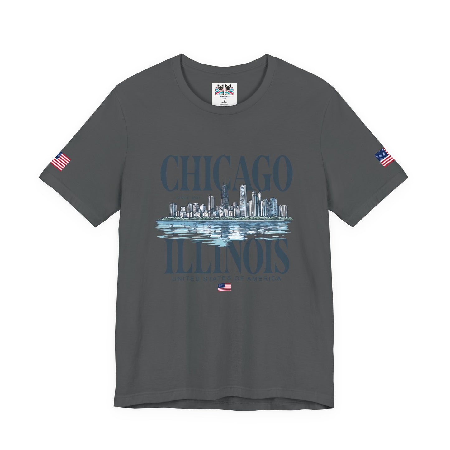 Chicago Illinois T-Shirt - Since 1837 Skyline Lake Michigan United States Design