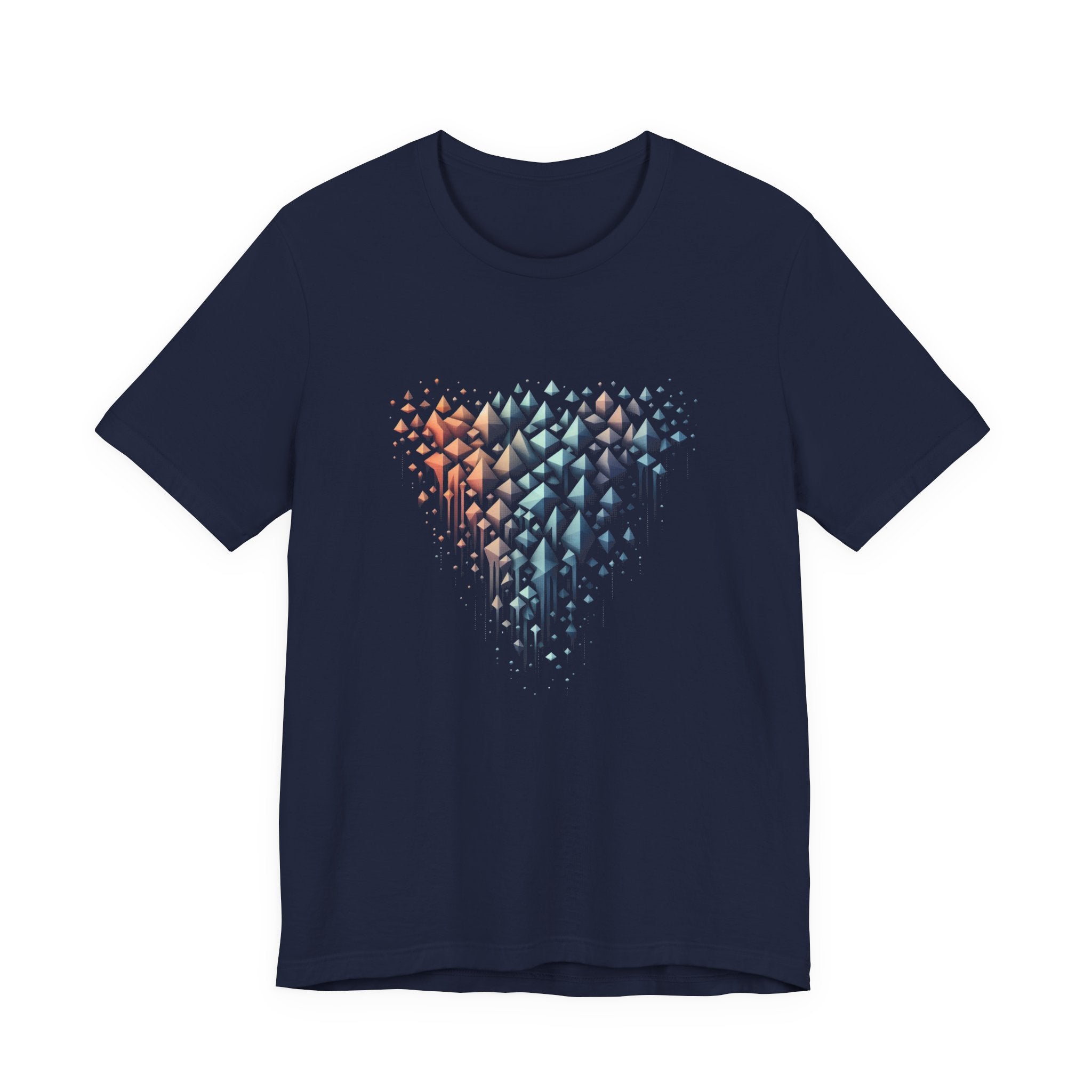 Triangle Cascade – Abstract Pyramid Alignment Graphic T-Shirt